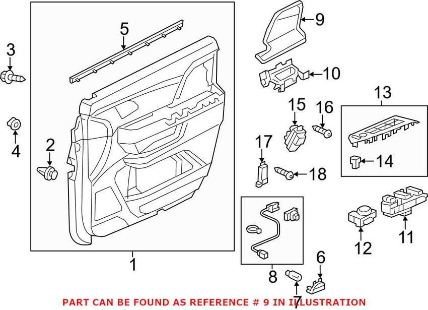 Honda Odyssey OEM 83552-TK8-A01ZA Armrest Assembly L Front Door Lining *nh167l* (graphite Black) 2011-2017
