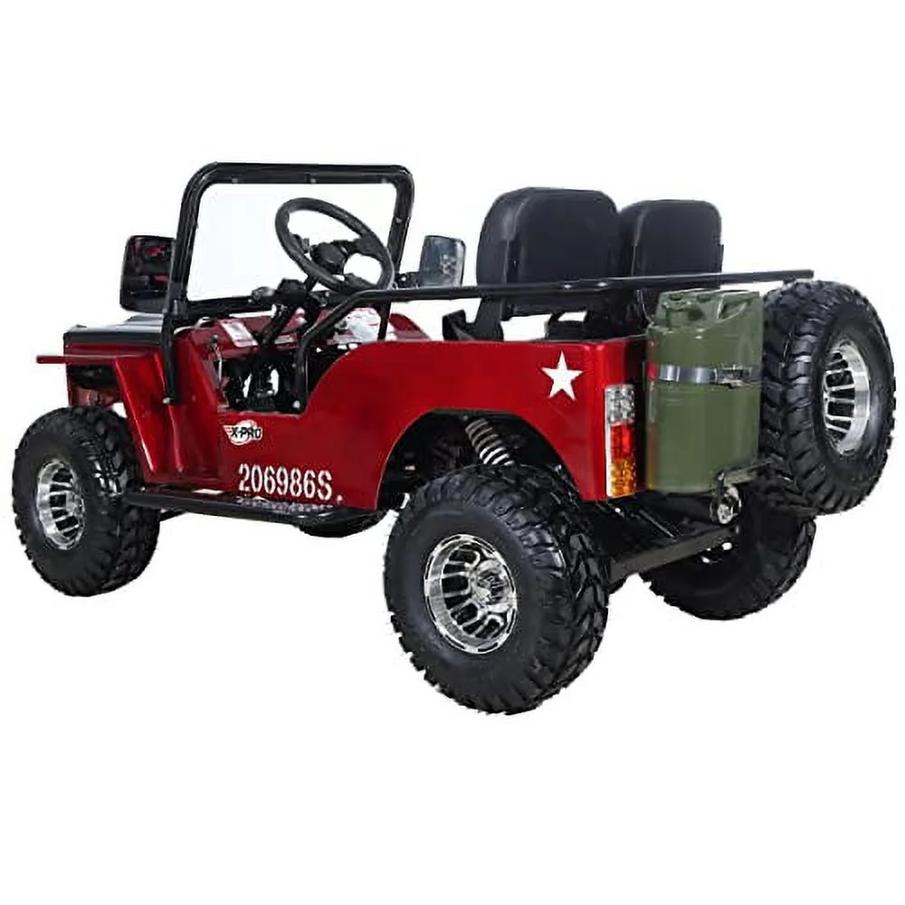 X-Pro 125cc Jeep Go Kart, 3-Speed Semi-Automatic Transmission w/Reverse, Big 18" Aluminum Rim Wheels