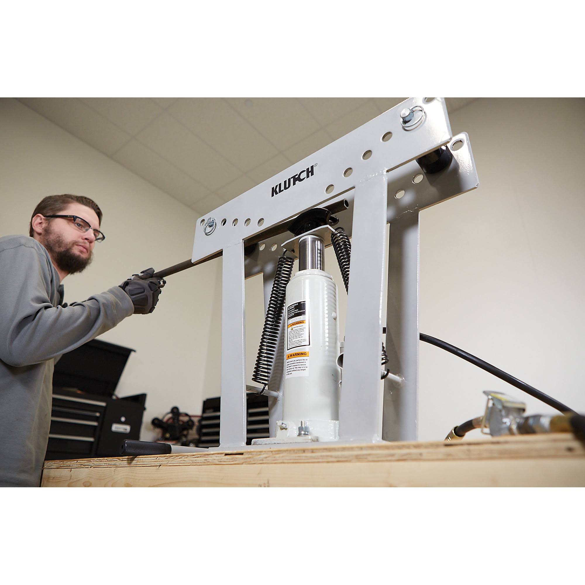 Klutch 16-Ton Air/Hydraulic Pipe Bender - 3inch Capacity 153782K