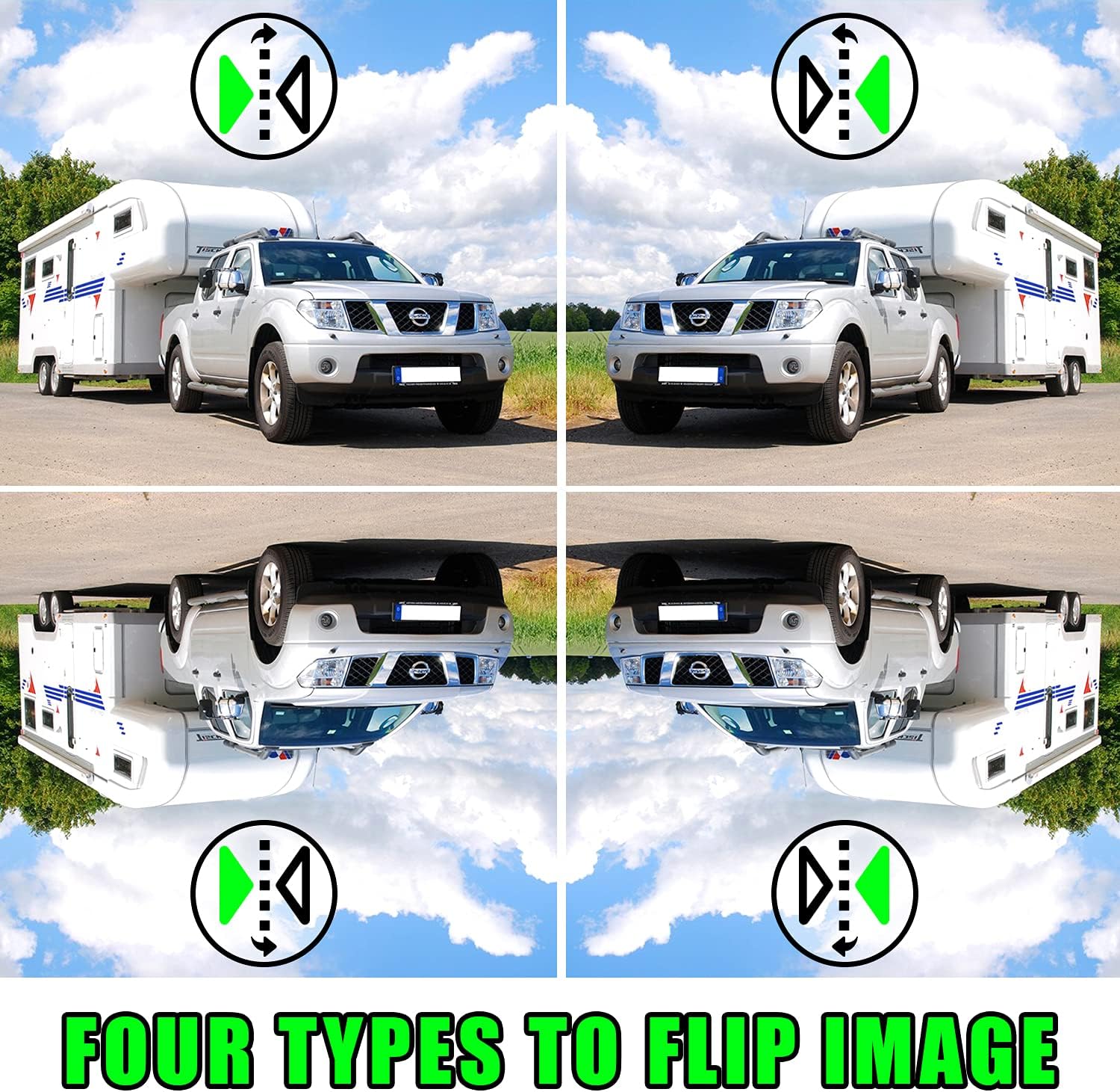 Backup Camera AHD 1080P with 7 Inch LCD Monitor for RV Trailer Truck 5th Wheel Boat 2 Rear View Cameras Plug and Play System, Super Night Vision IP69 Waterproof Metal Material 12V-36V - DoHonest V27