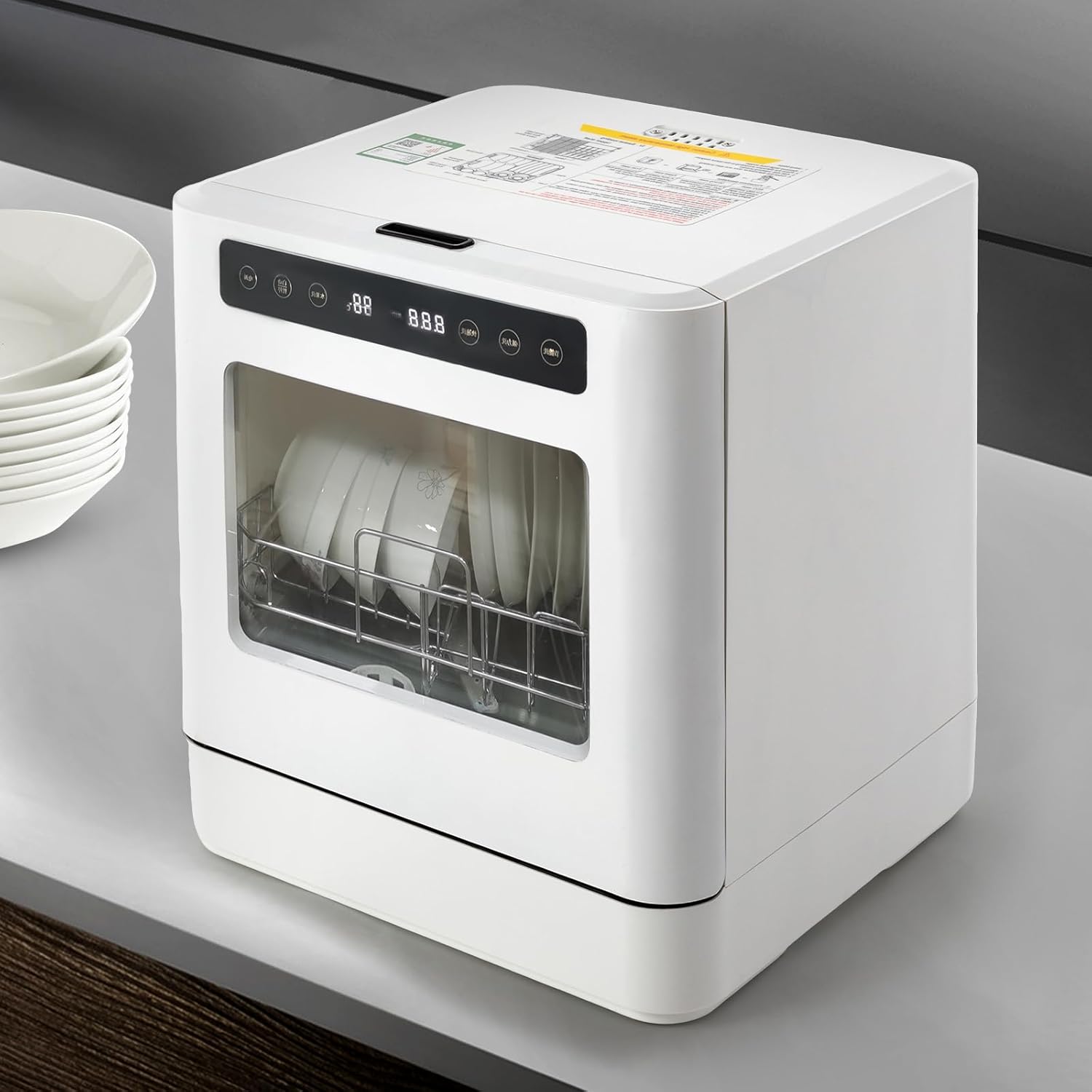 Portable Countertop Dishwashers,Compact Dishwashers,4 Cleaning Modes,Portable Mini Dishwasher for Apartments& RVs 158°F High-Temp& Air-Dry Function