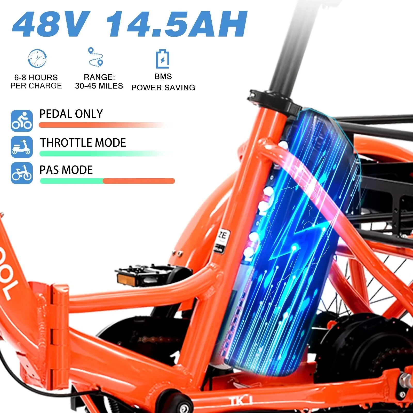 MOPHOTO 16MPH 500W 48V 14.5Ah 20" Electric Folding Tricycle for Women, Electric Motorized Tricycle Adult, Fat Tire 3 Wheel Electric Bikes, Step-Thru 1-Speed Electric Trike for Senior, Men - Curated Treasures Market