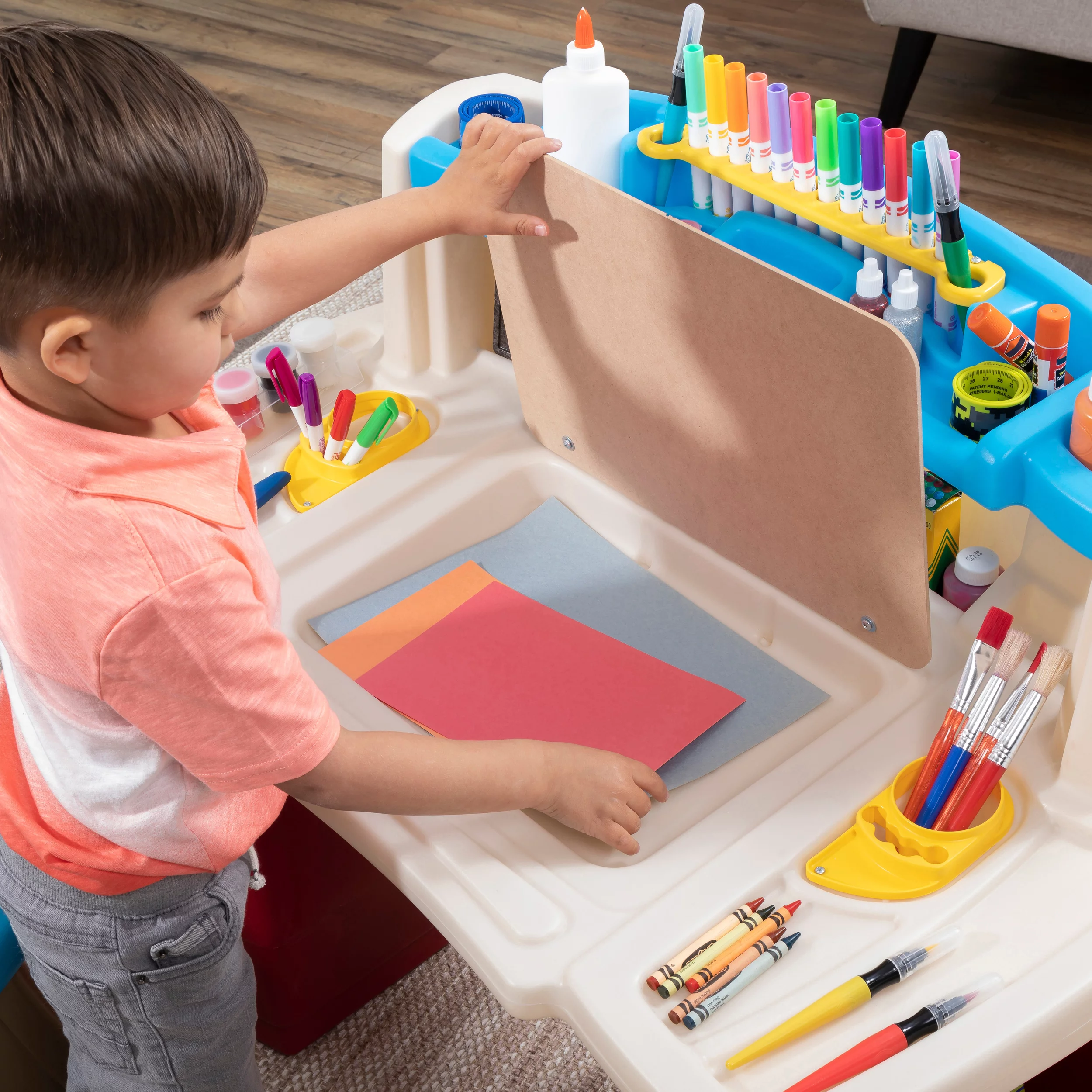 Step2 Deluxe Art Master Desk Plastic Kids Activity Center and Table