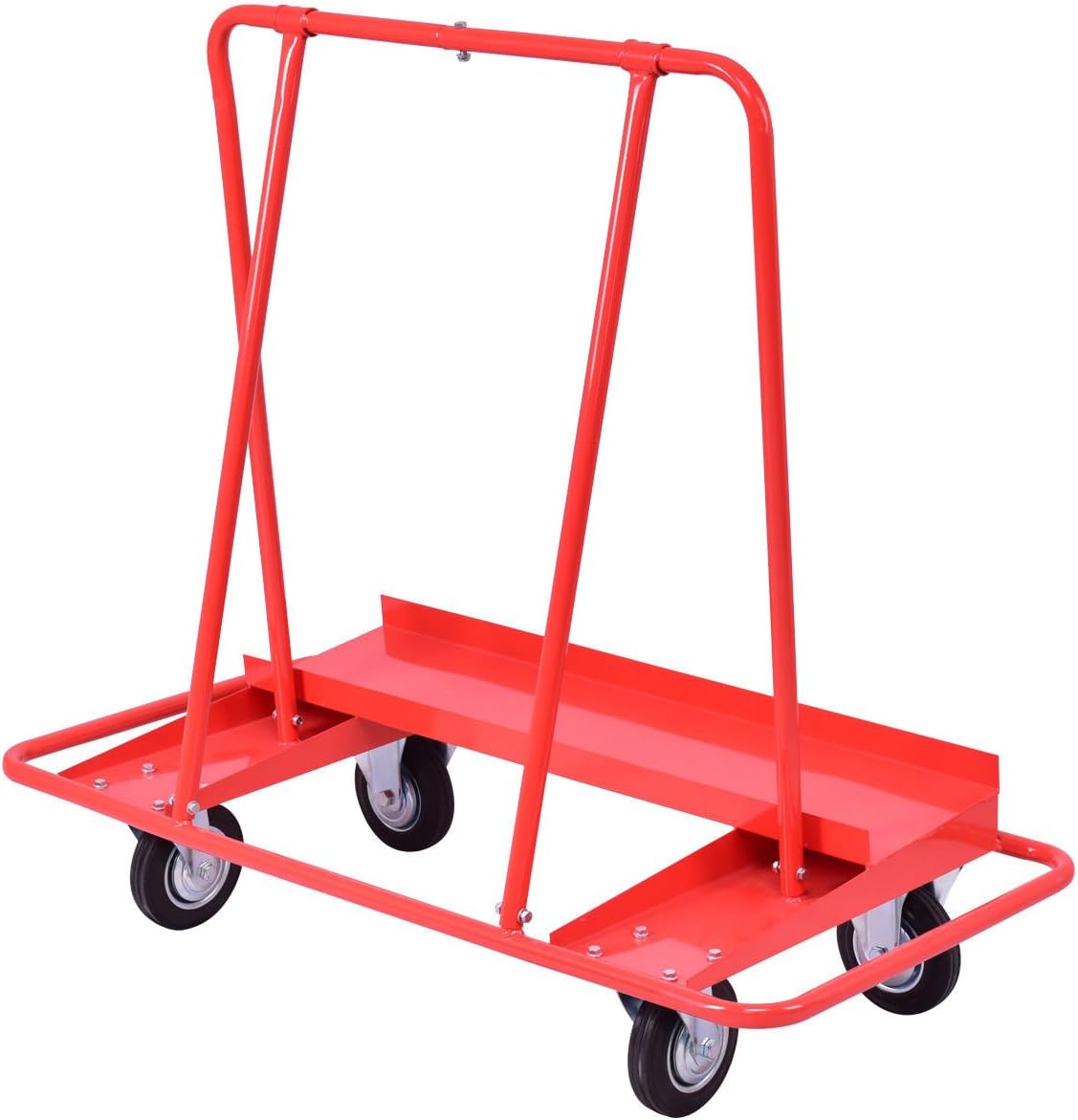 Goplus Drywall Sheet Cart Heavy Duty Dolly Handling Sheetrock Panel Red