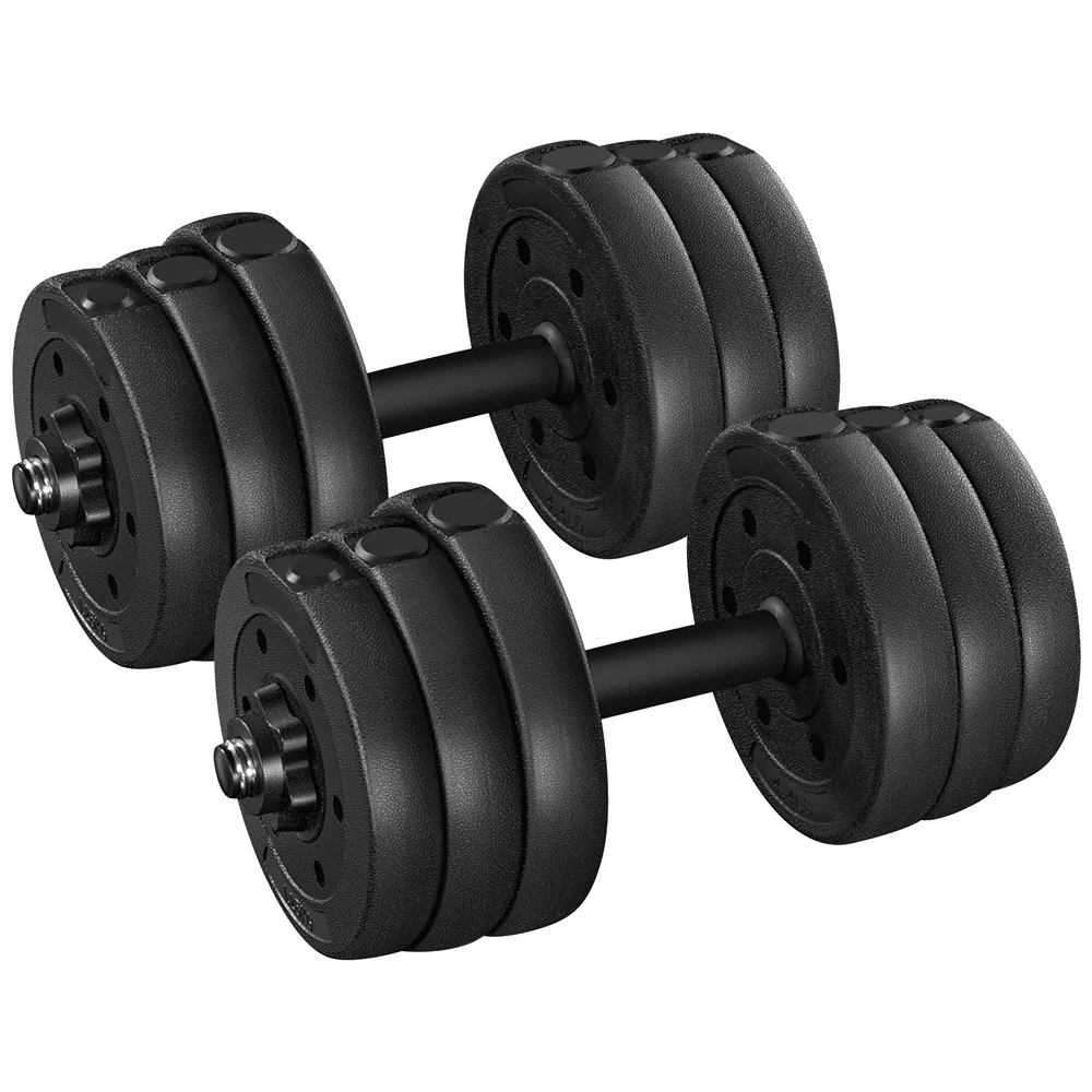 Yaheetech 66LB Adjustable Dumbbell Weight Set Home Training Dumbbell Pair Lifting Black