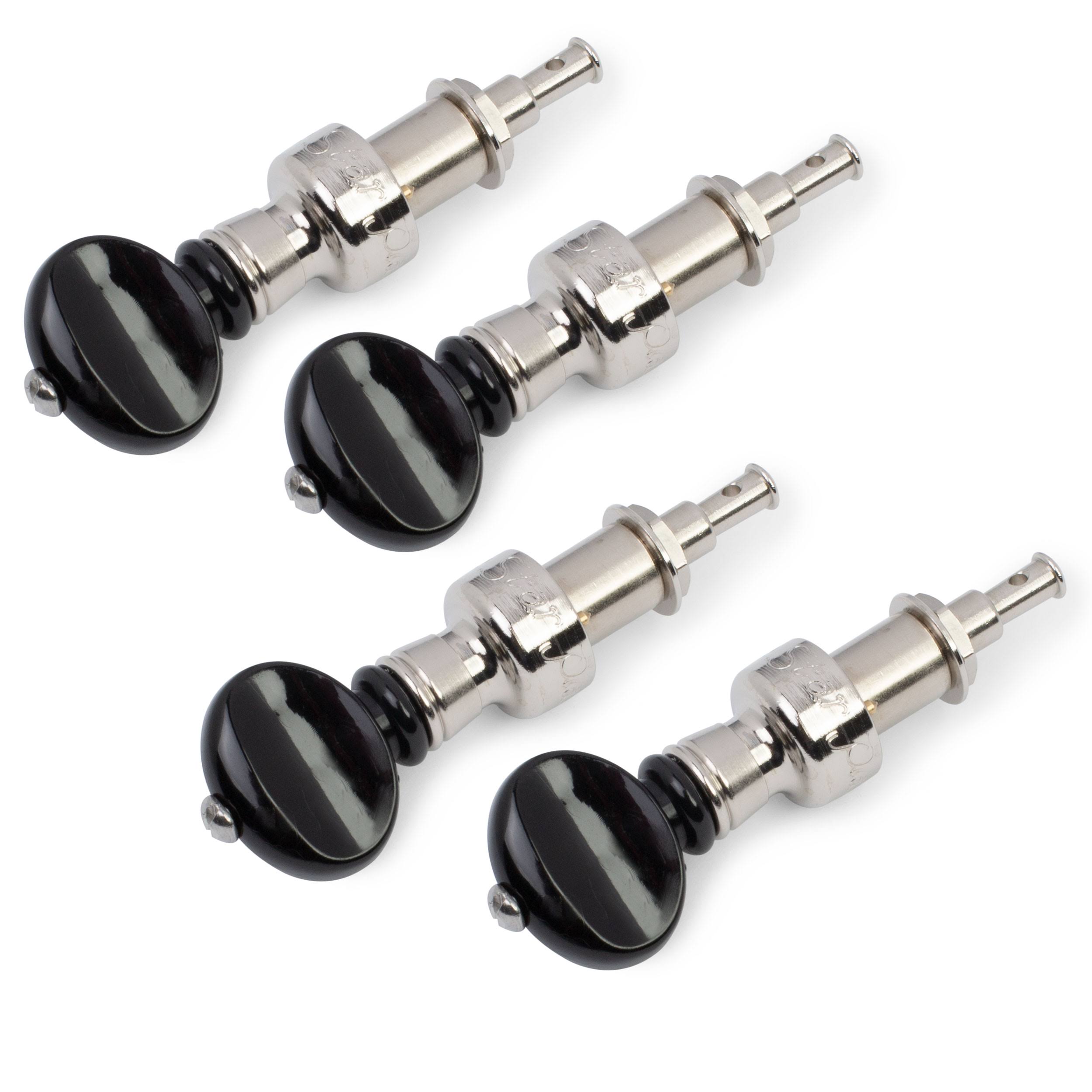Five-Star #6007 - Five-Star Banjo Tuning Pegs, Black Knob on Nickel, Set of 4 Black 2019