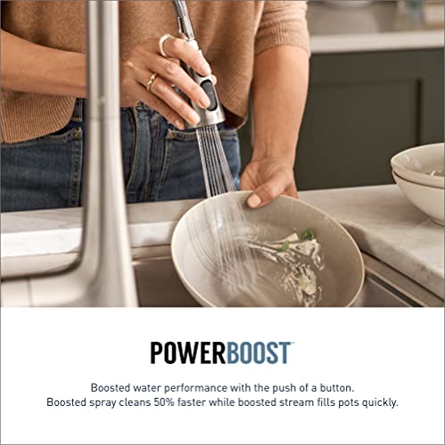 Moen Arbor Spot Resist Stainless Motionsense Wave Sensor One-Handle Pulldown Kitchen Sink Faucet Featuring Power Clean, Touchless Kitchen Faucet with Sprayer