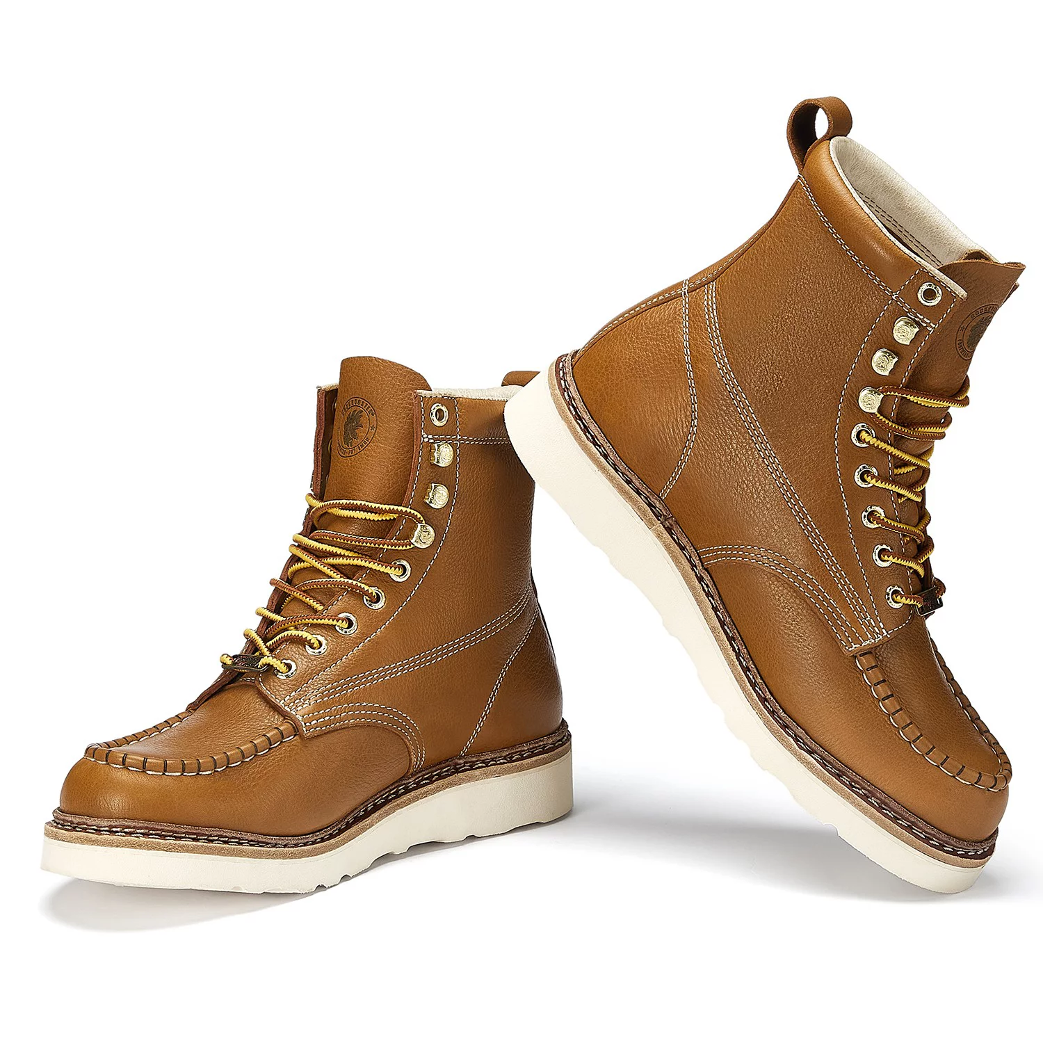 Rockrooster Wedge Work Boots Men's Soft Toe Oil Resistant Non-Slip Vibram Sole 7'' Boots Casual - Curated Treasures Market
