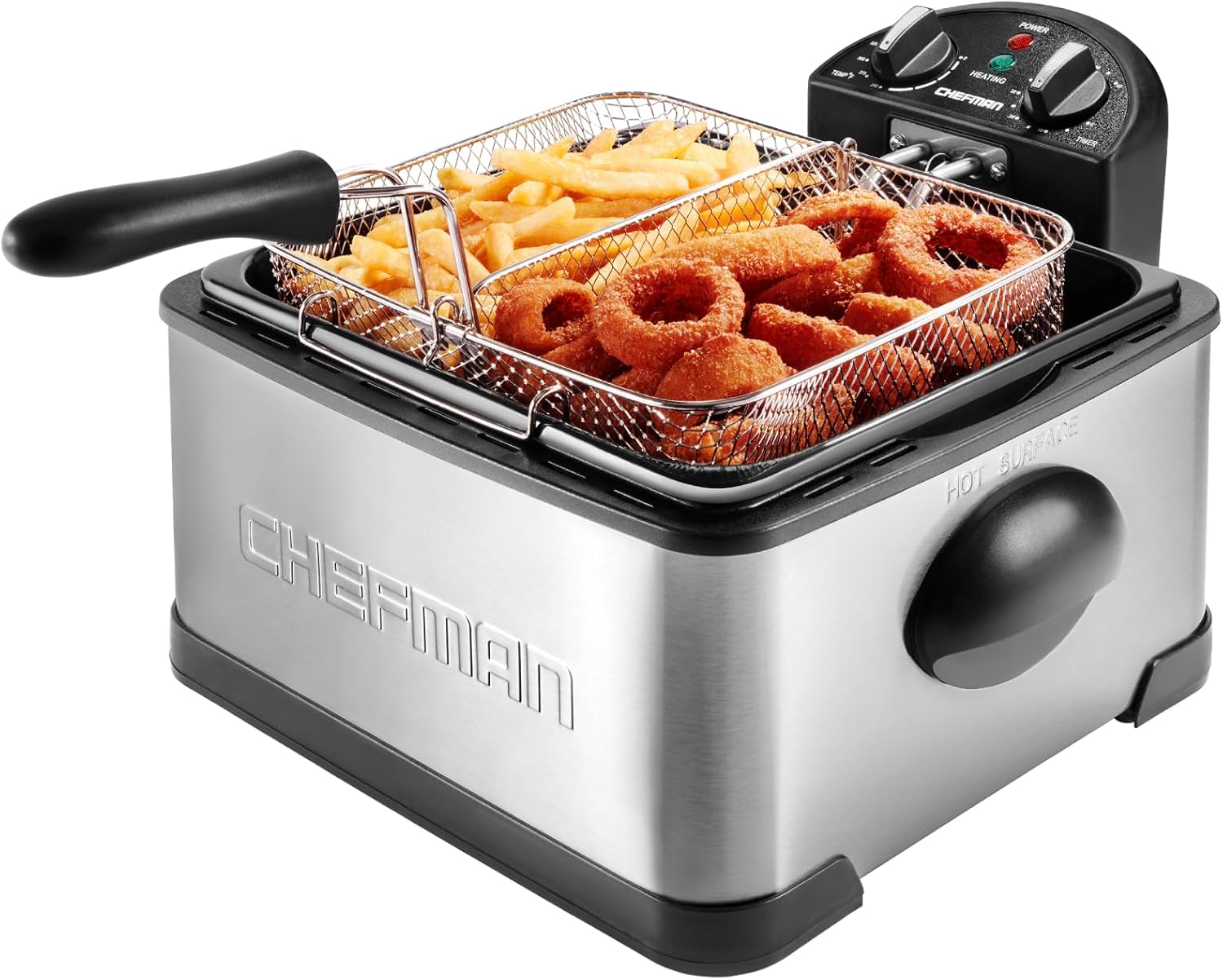 CHEFMAN Multifunctional Digital Air Fryer, Rotisserie & Dehydrator + Dual Cook Pro Deep Fryer Bundle, 10L & 4.5L Capacity, 17 Presets