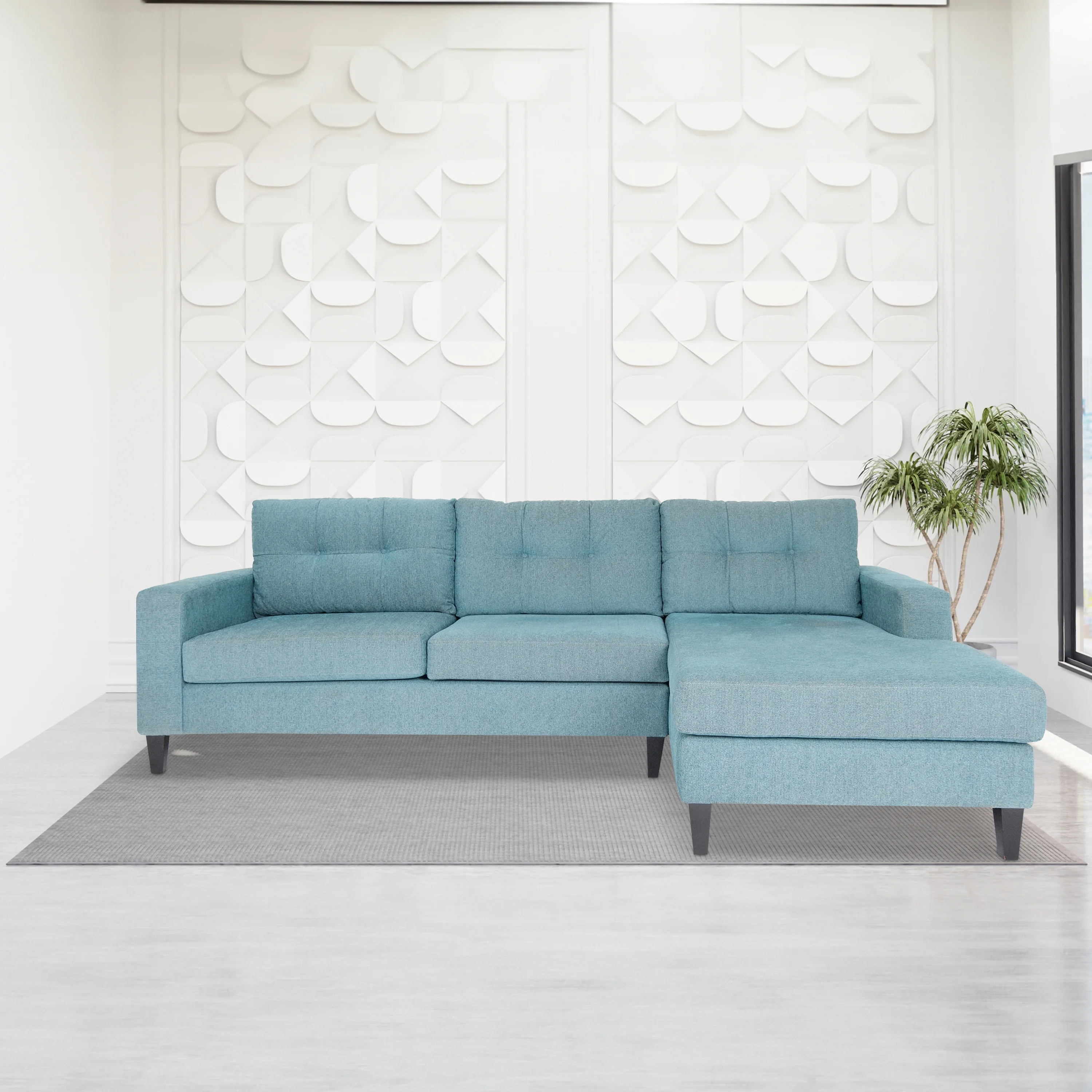 Mid-Century L-Shaped Sectional Sofa - Timeless Style & Comfort