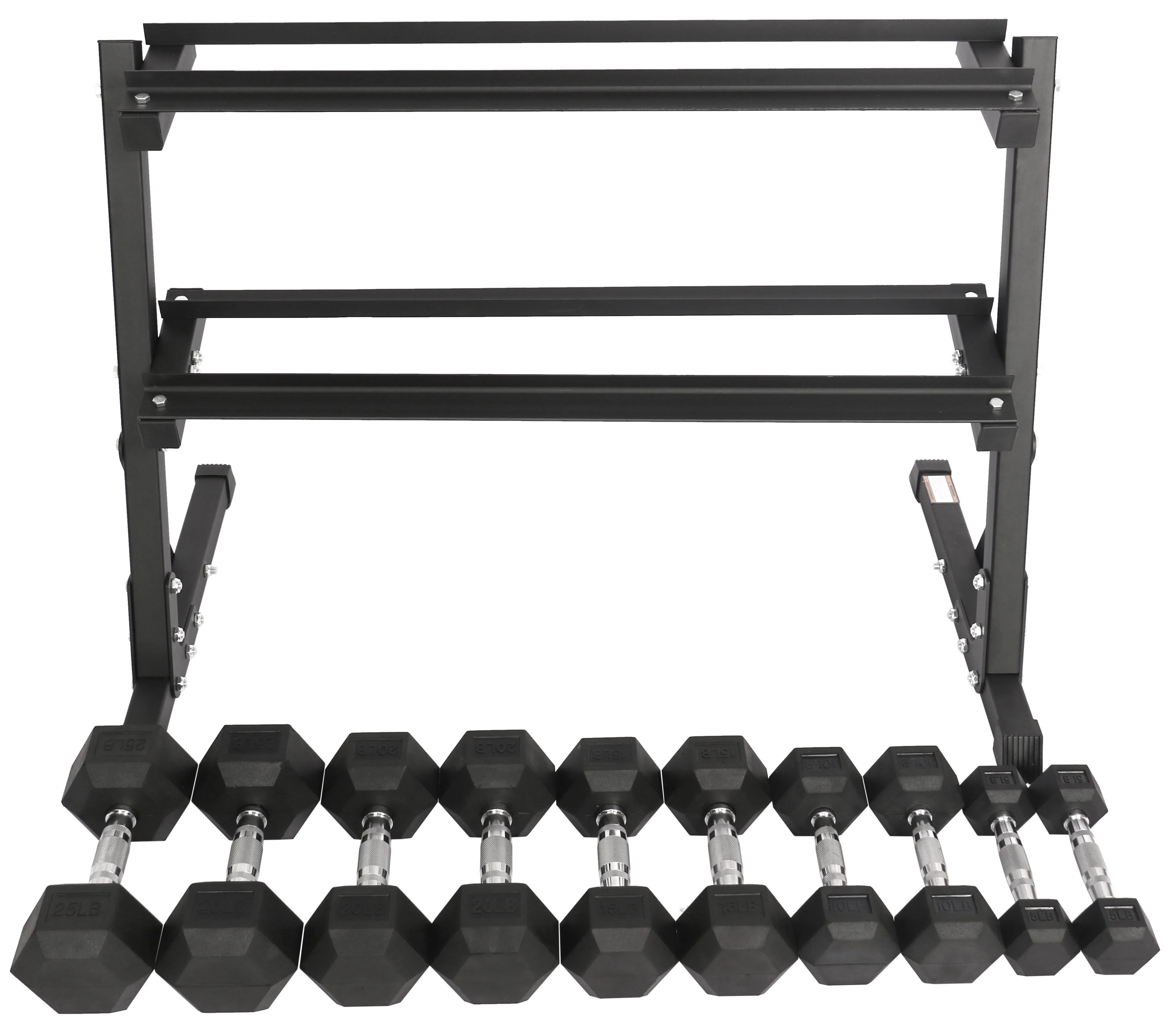 BalanceFrom 150 LB Dumbbell Set with A-Frame Rack, Pair of 5, 10, 15, 20, 25 LB