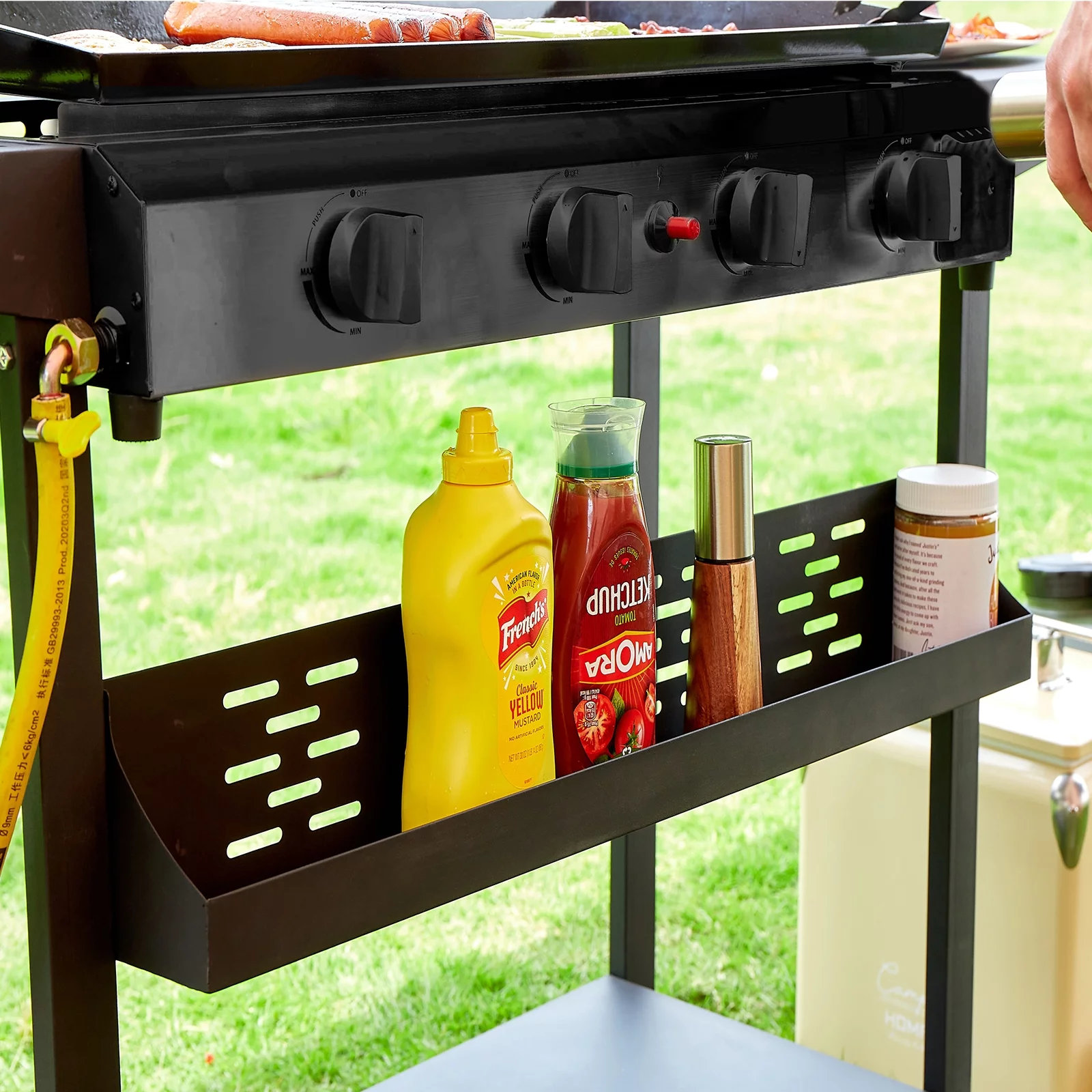 YouYeap 4 Burner Propane Gas Grill Flat Top Griddle Grill, Black