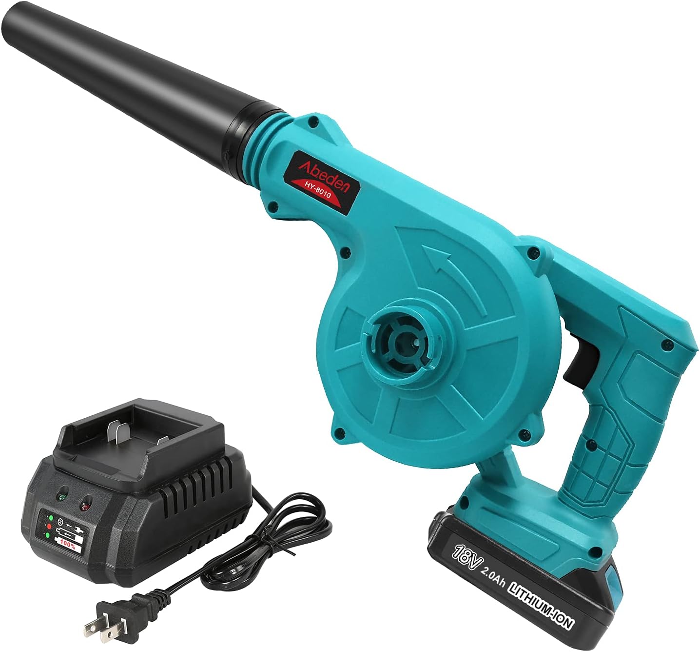 Abeden Cordless Leaf Blower,2-in-1 Electric Handheld Sweeper/Vacuum with 18V 2.0 Ah Lithium Battery for Blowing Leaf,Cleaning Dust & Small Trash,Car,Computer Host,Hard to Clean Corner Pack of 2