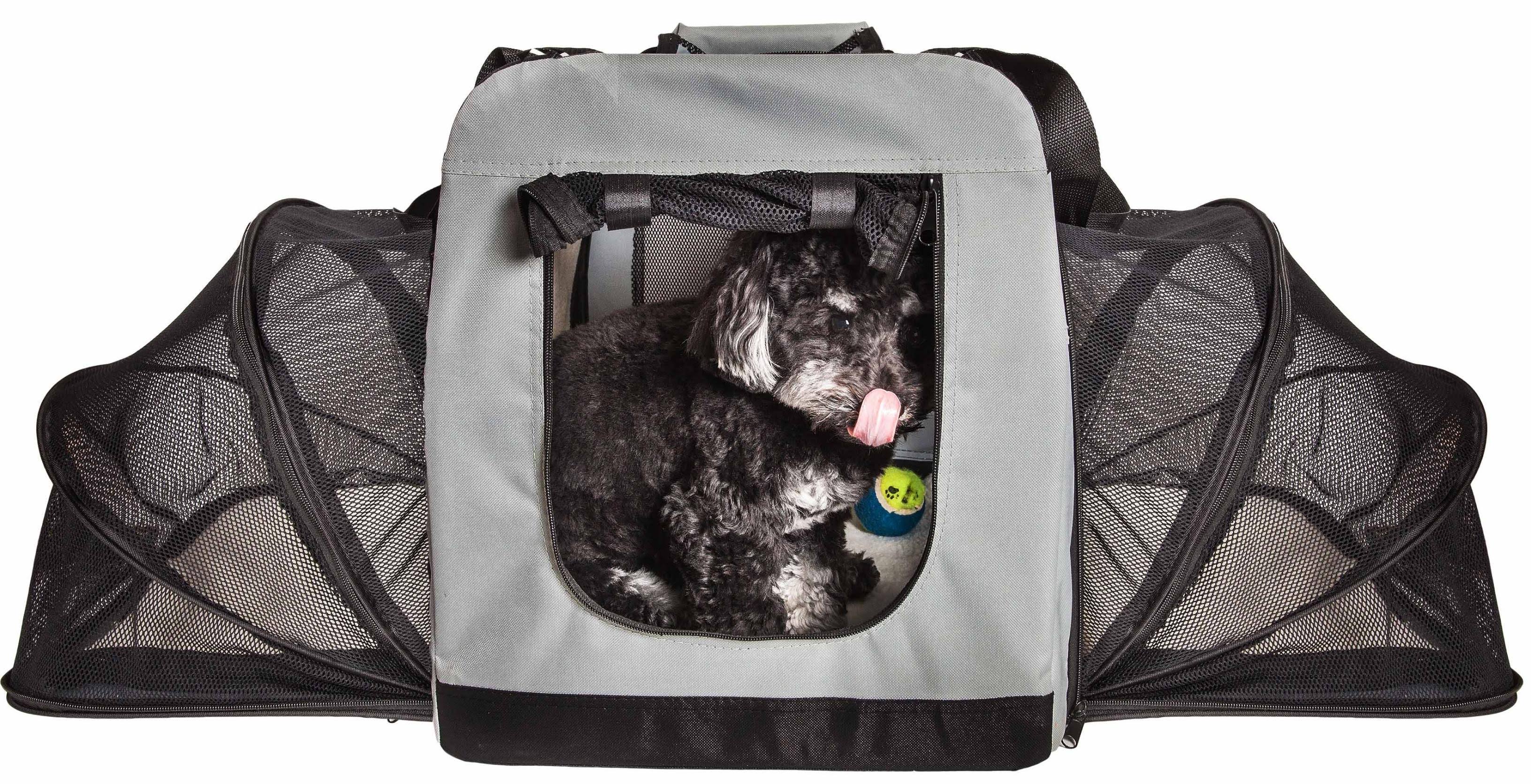 Pet Life &Hounda Accordion& Metal Framed Soft-Folding Collapsible Dual-Sided Expandable Pet Dog Crate (X-Large - Blue)
