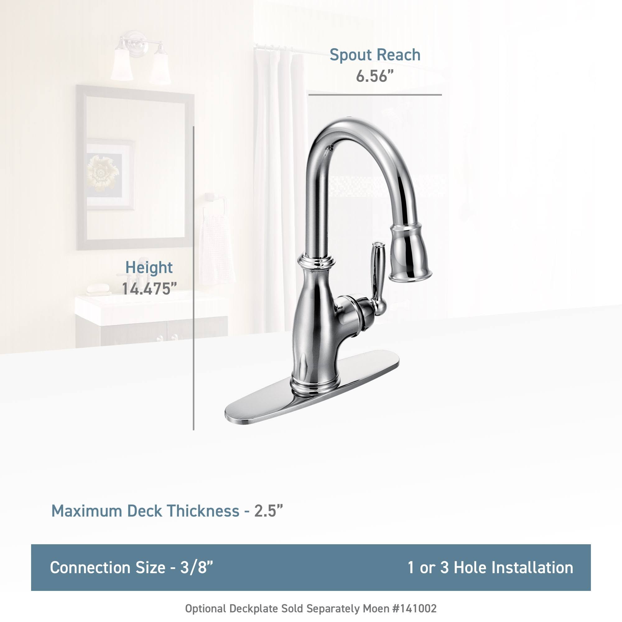 Moen Brantford Oil Rubbed Bronze One-Handle Pulldown Bar Faucet