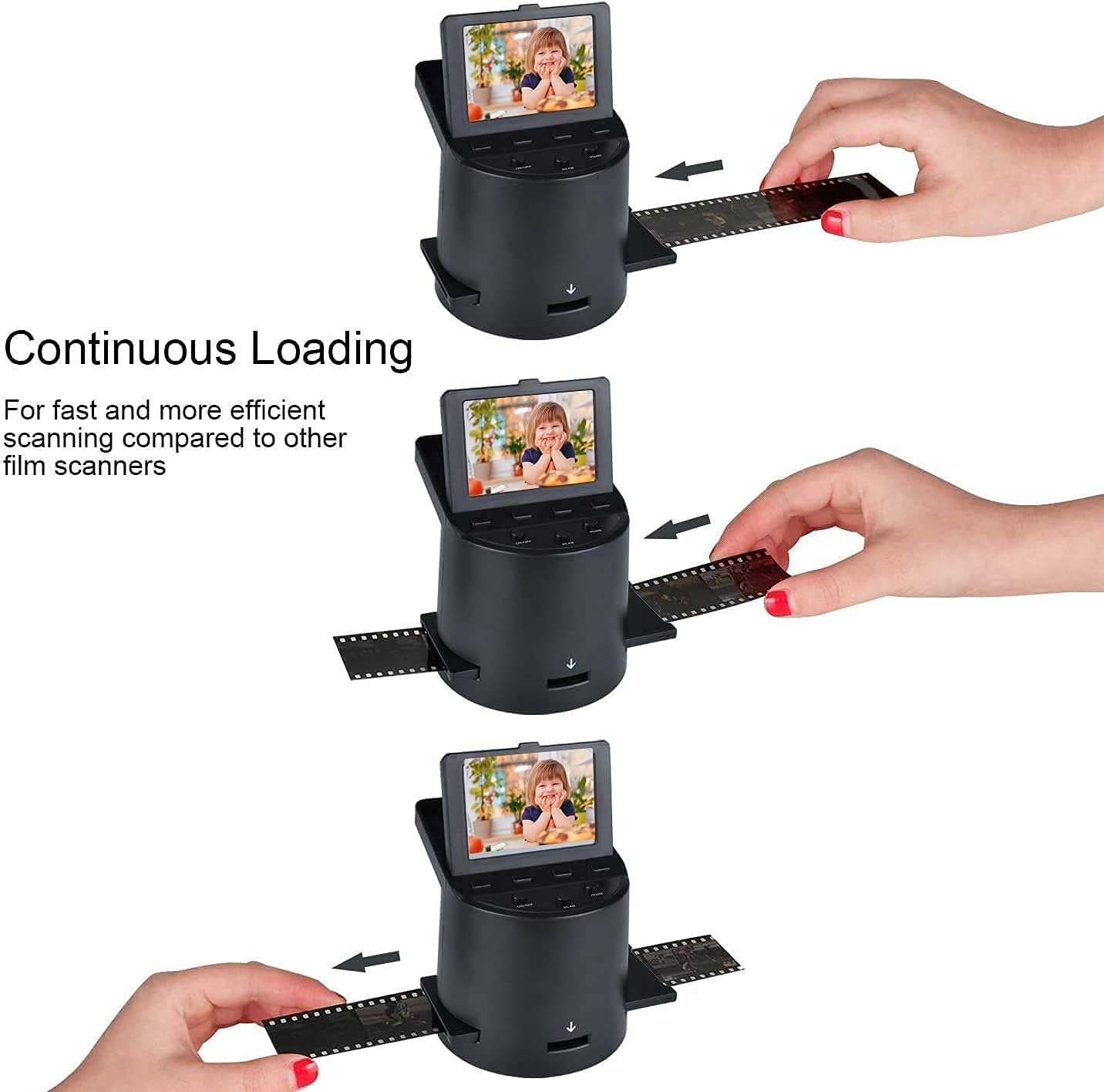 DIGITNOW Digital Film & Slide Scanner, Tilt-Up 3.5 Large LCD, Converts 35mm, 126, 110, Super 8 Films, Slides, Negatives to High-Resolution 22MP JPEG Photos, MAC and PC Compatible