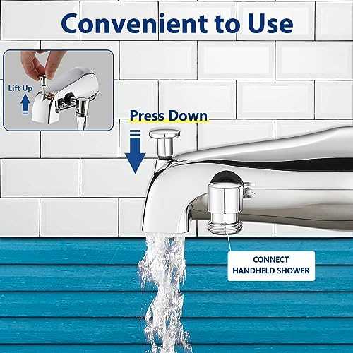 YASINU All Metal Bathtub Faucet with Sprayer 10 Settings, Tub Spout with Diverter Chrome - Shop Hardware Tools Online Store