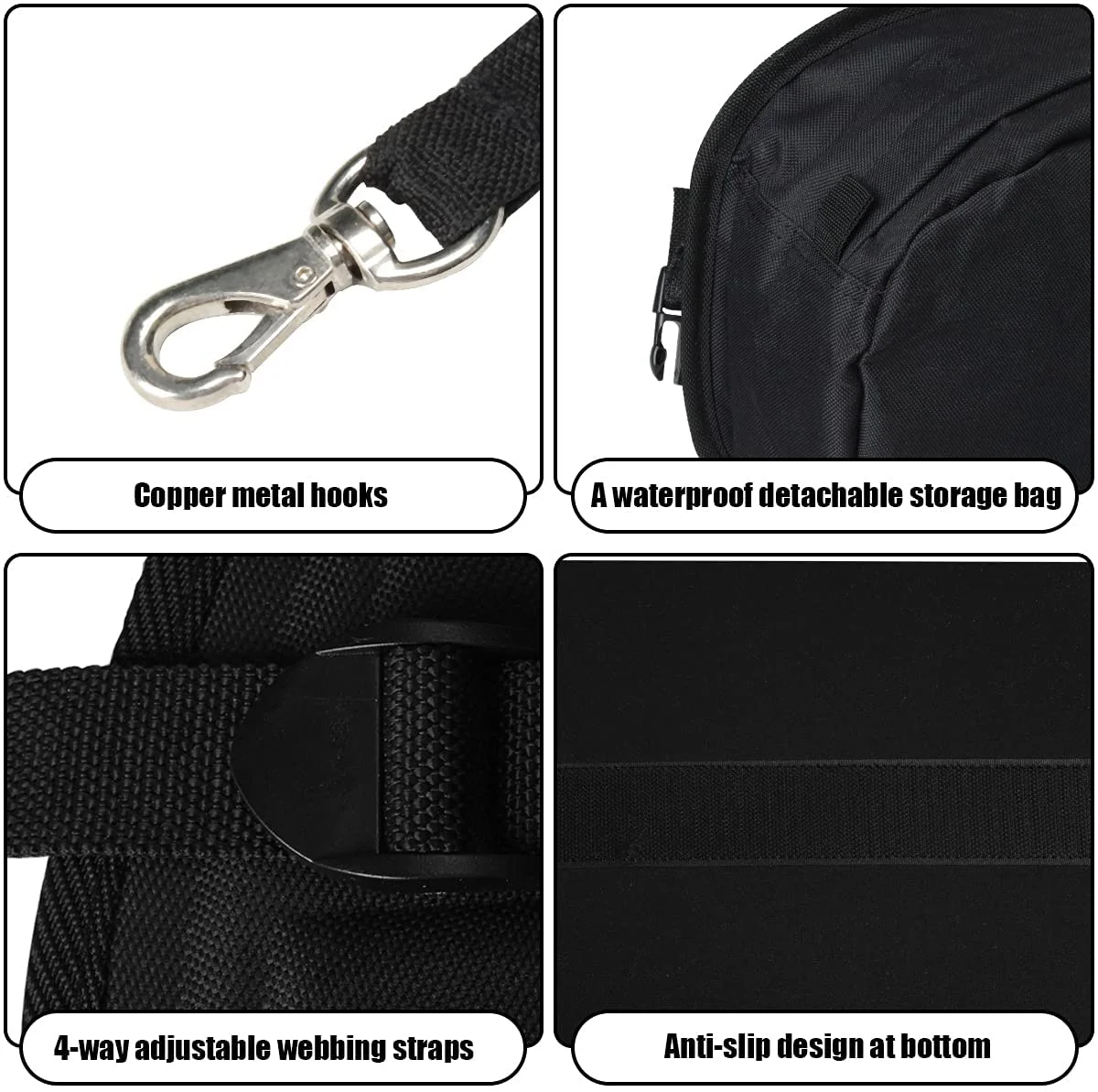WOOWAVE Thickened Kayak Seat Adjustable Boat Seat High Back Comfortable Backrest Support with Detachable Back Storage Bag