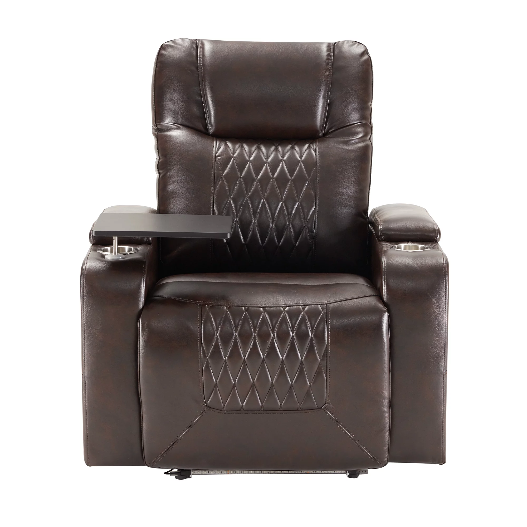 Power Motion Recliner with Cup Holders Ambient Lighting, USB Charge Port, 360 Swivel Tray Table, Hand in-Arm Storage, Gaming Recliner Chair