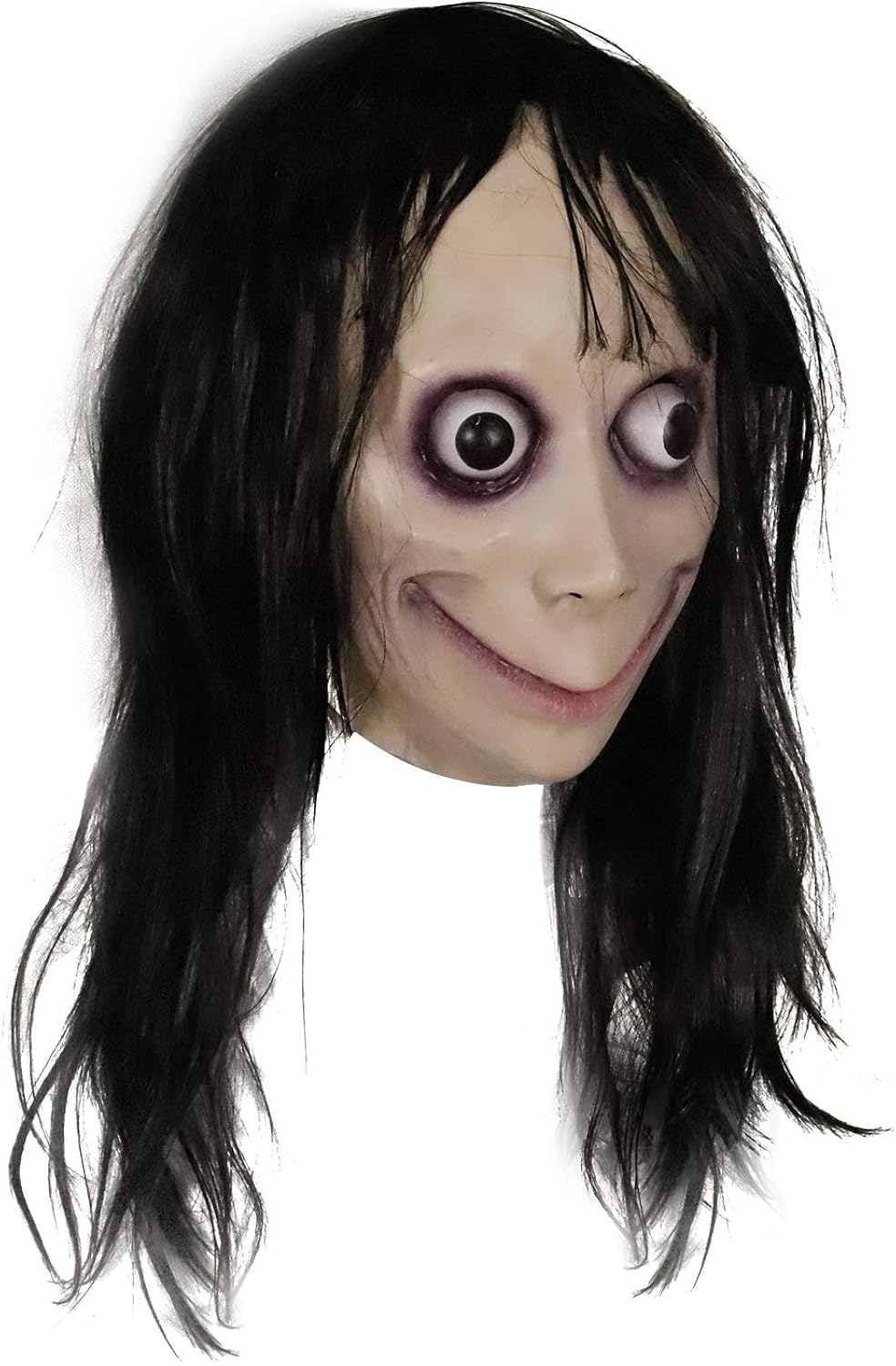 Molezu Horror Devil Mask with Long Hair,Scary Challenge Games Evil Costume Halloween Creepy Cosplay Party Decoration Props&hellip;