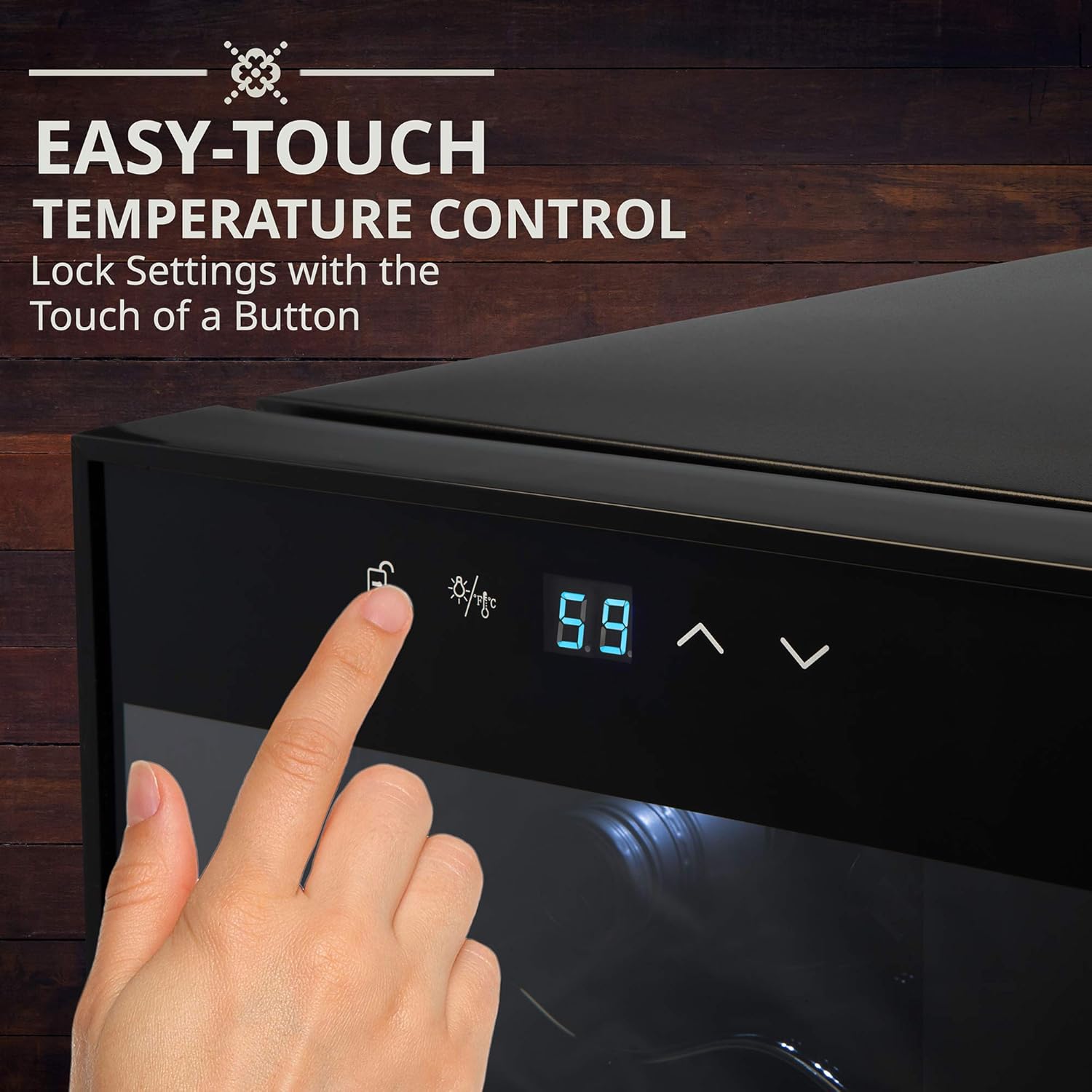 Ivation 34 Bottle Compressor Wine Cooler Refrigerator | Large Freestanding Wine Cellar For Red, White, Champagne or Sparkling Wine | 41f - 64f Touch Digital Temperature Control Fridge Glass Door Black