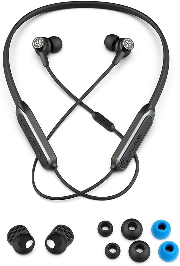 JLab Epic ANC Earbuds | Active Noise Canceling | Be Aware Audio | Bluetooth 5 | 25+ Hour Battery Life | IP54 Sweat Resistant | Universal Music Control | Bluetooth Headphones | Black