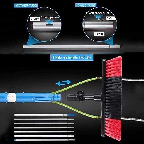 UE-MAOLU Solar Panel Cleaning Brush,Window Cleaning Pole, Water Fed Telescopic Brush, Extendable Cleaner Conservatory Roof, Cleaning Photovoltaic and Solar Panels