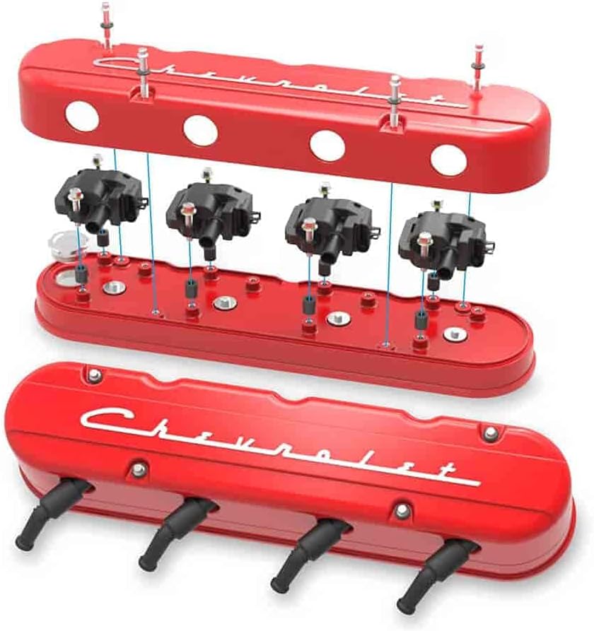 Holley 241-179 2-Piece Valve Cover Gloss Red