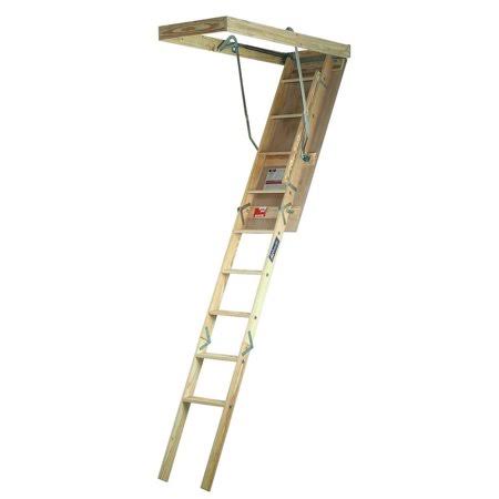 Louisville Ladder Ftl224p Premium Series 22 inch by 10 Foot Wood Attic Stairway