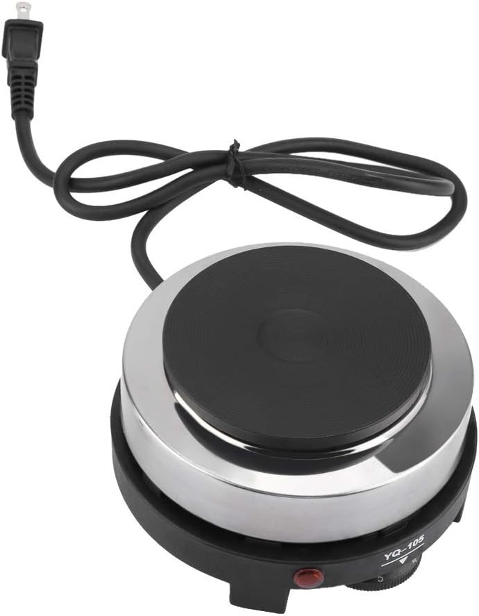 LANTRO JS - Electric Mini Stove Hot Plate, Portable 500W Single Burner Multifunction Home Heater Plate Kitchen Appliance for Milk Water Coffee Heating, Camping RV and Hot Pot (US Plug 110V) Pack of 2