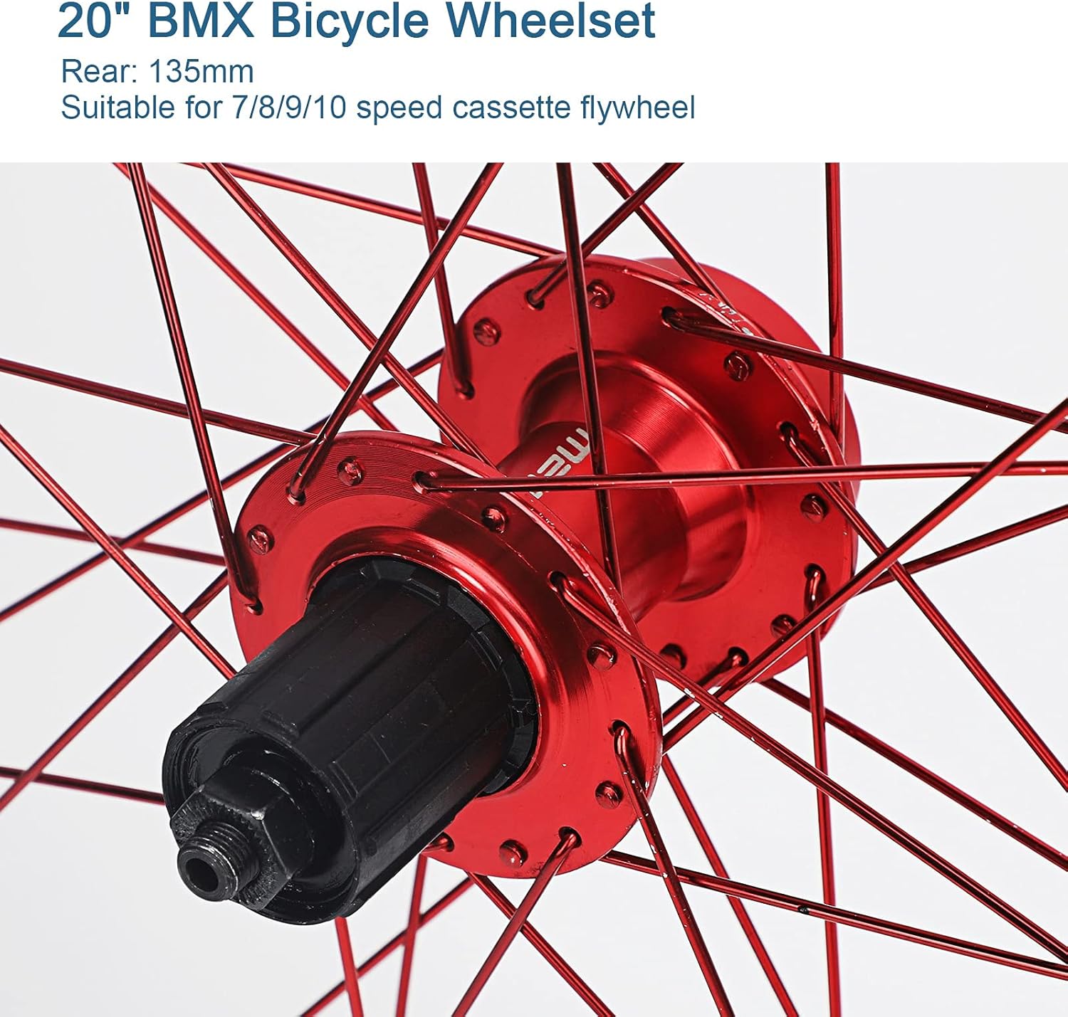 HOMFLOW （US Stock） Mountain Bike Wheelset 26 Inch Double Wall Aluminum Alloy Disc Brake MTB Wheels 7/8/9/10 Speed Cassette Flywheel QR 32 Holes (Color : Red, Size : 26IN)