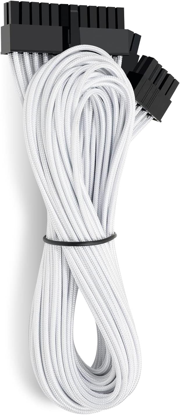 OUCAXIA Mod White Sleeved Modular PSU Cable Set for Corsair AX(Titanium) HX(Platinum) RMi RMX RM(2019) SF Modular Power Supply
