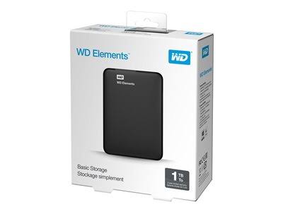 WD Elements Portable 1 TB External HDD - WDBUZG0010BBK - USB 3.0