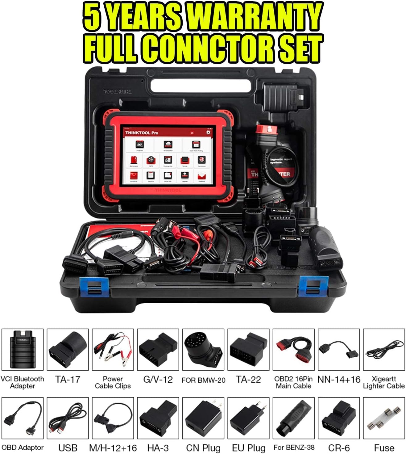 thinkcar THINKTOOL PRO Bi-Directional OBD2 Scanner Full Systems Diagnostic Scan Tool,31+ Reset Functions Key Matching, Variant Coding, AutoAuth for FCA SGW, 2 Years Free Update