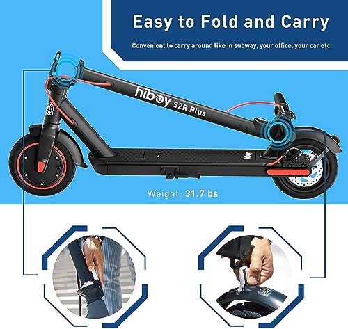 Hiboy S2 Series Electric Scooter, 8.5"-12" Tires, Up to 17-38 Miles Range, 350W/500W Powerful Motor & 19/23 MPH Portable Folding Commuting Electric Scooter for Adults with Double Braking System