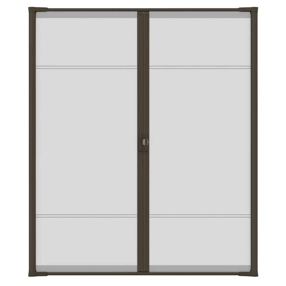 Larson 72 in. x 80 in. Brisa Brown Standard Height Double Door Kit Retractable Screen Door