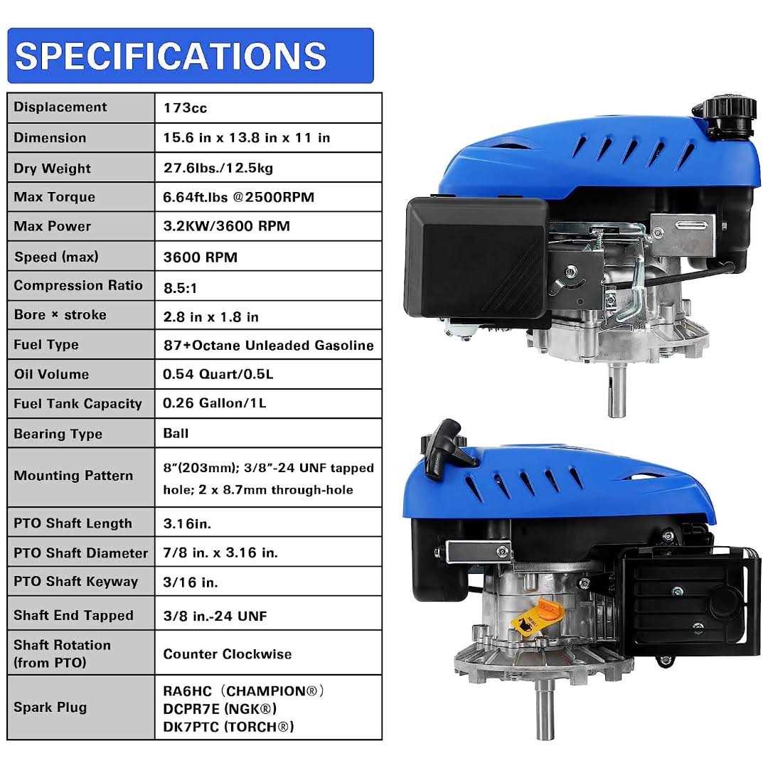 BILT HARD Gas Engine Vertical Shaft 173cc 4.4 HP 4-Stroke Gas Motor - Shop Hardware Tools Online Store