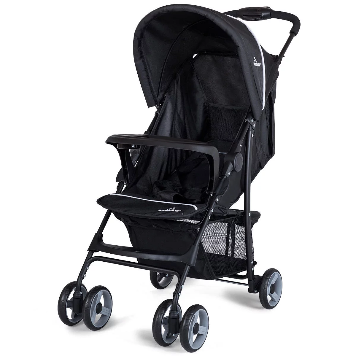 Costway Foldable Lightweight Baby Stroller Kids Travel Pushchair 5-Point Safety System Coffee