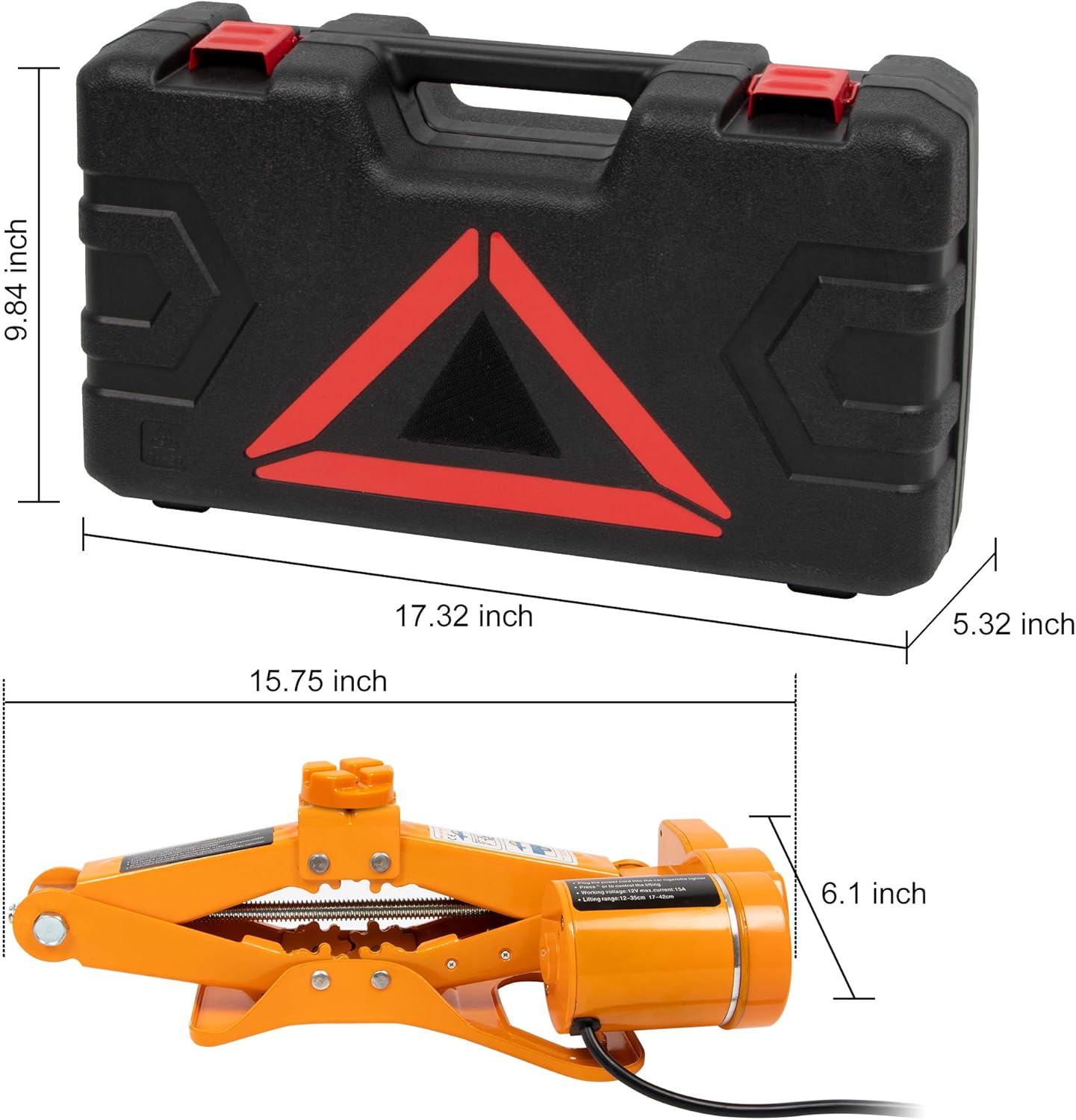 BEETRO 2 Ton (4400 lbs) Electric Car Jack Floor Jack, 12V Scissor Lift Jack Electric Jack for Car SUV Sedan Tire Changing, Lifting Range 4.7-13.8 inch Pack of 2