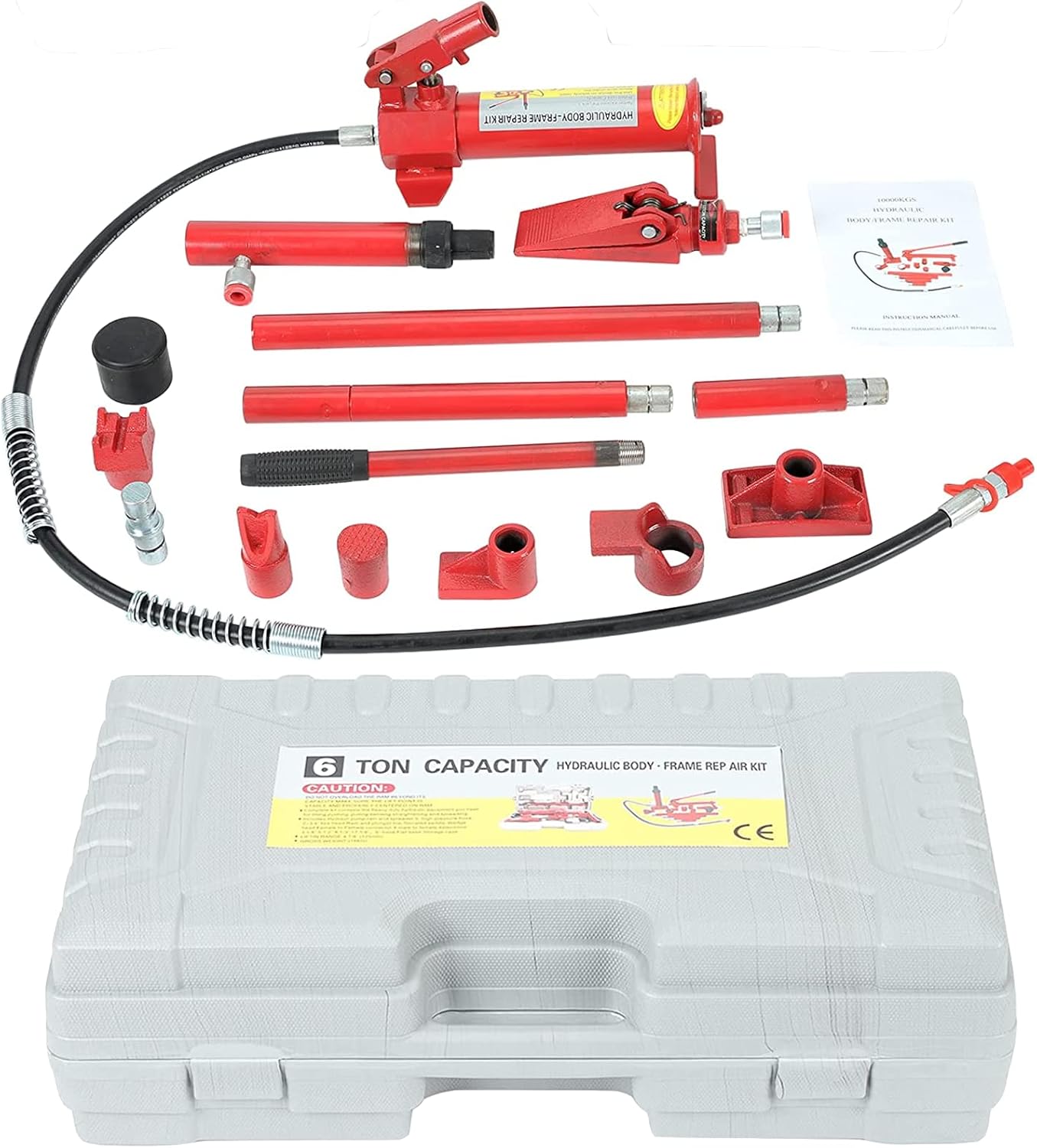 20 Ton Porta Power Hydraulic Jack 2M(78.7 inch) Auto Body Frame Repair Kit Lift Ram for Load Truck Bed Unloader Farm and Hydraulic Ram Equipment Construction