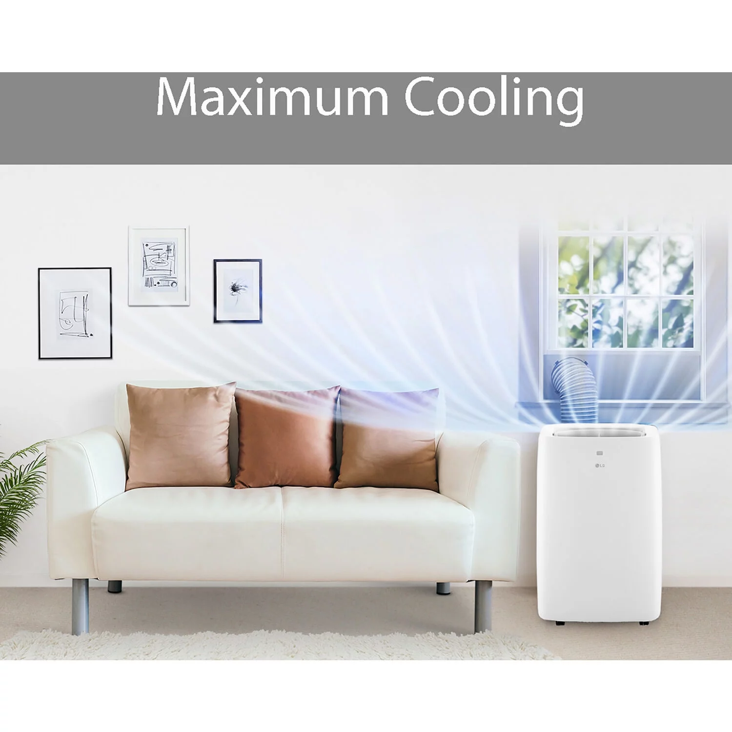 LG 6,000 BTU (DOE) / 8,000 BTU (ASHRAE) Portable Air Conditioner, Cools 250 sq ft (10' x 25')