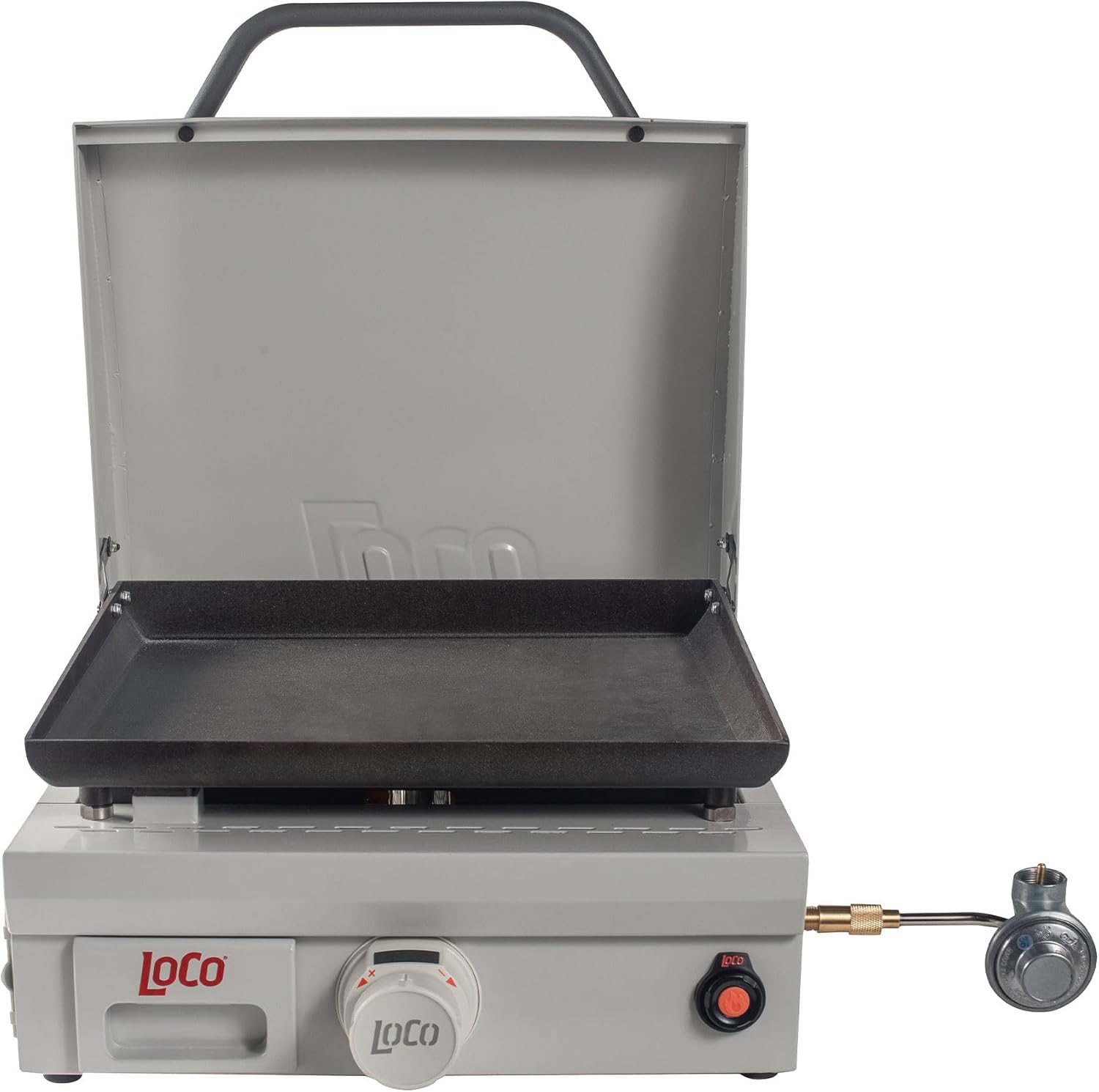 Loco Cookers 1 Burner Portable Tabletop Digital Propane SmartTemp 16 Inch Flat Top Grill, Operates on 1 Pound Propane Cylinder or 20 Pound Tank
