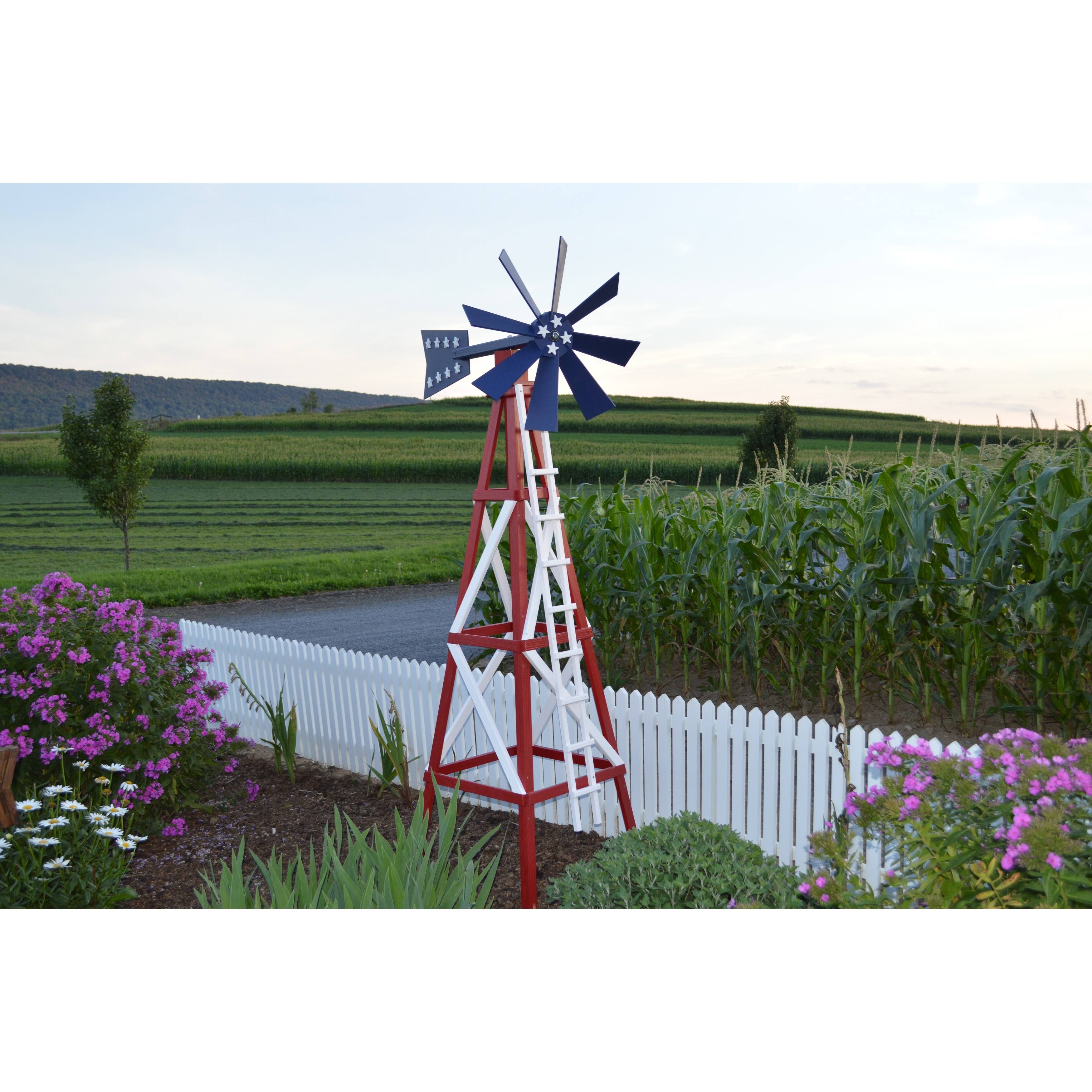 Farm Style Windmill - White