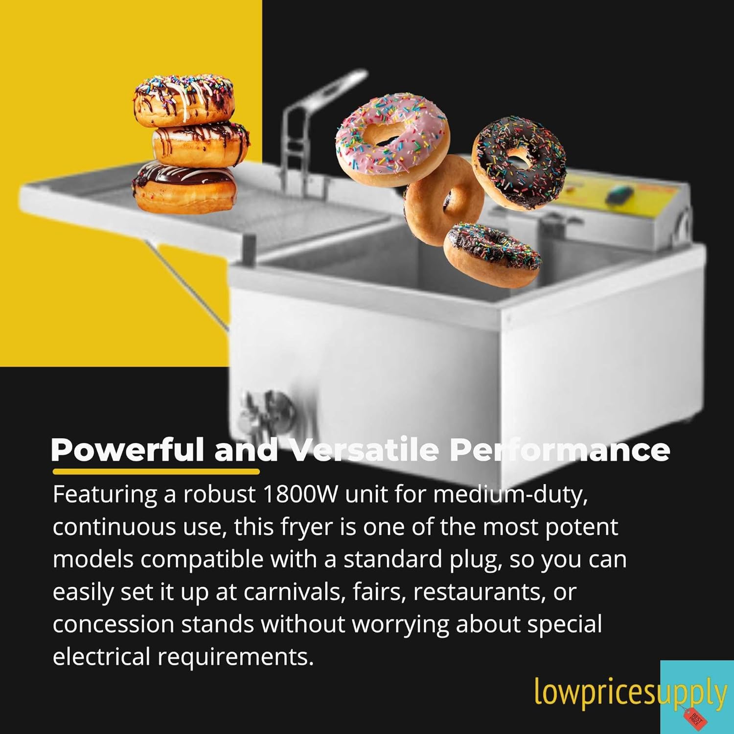 25 lb. Funnel Cake/Donut Fryer - 120V For making golden funnel cakes, donuts, churros, and other fried pastries.
