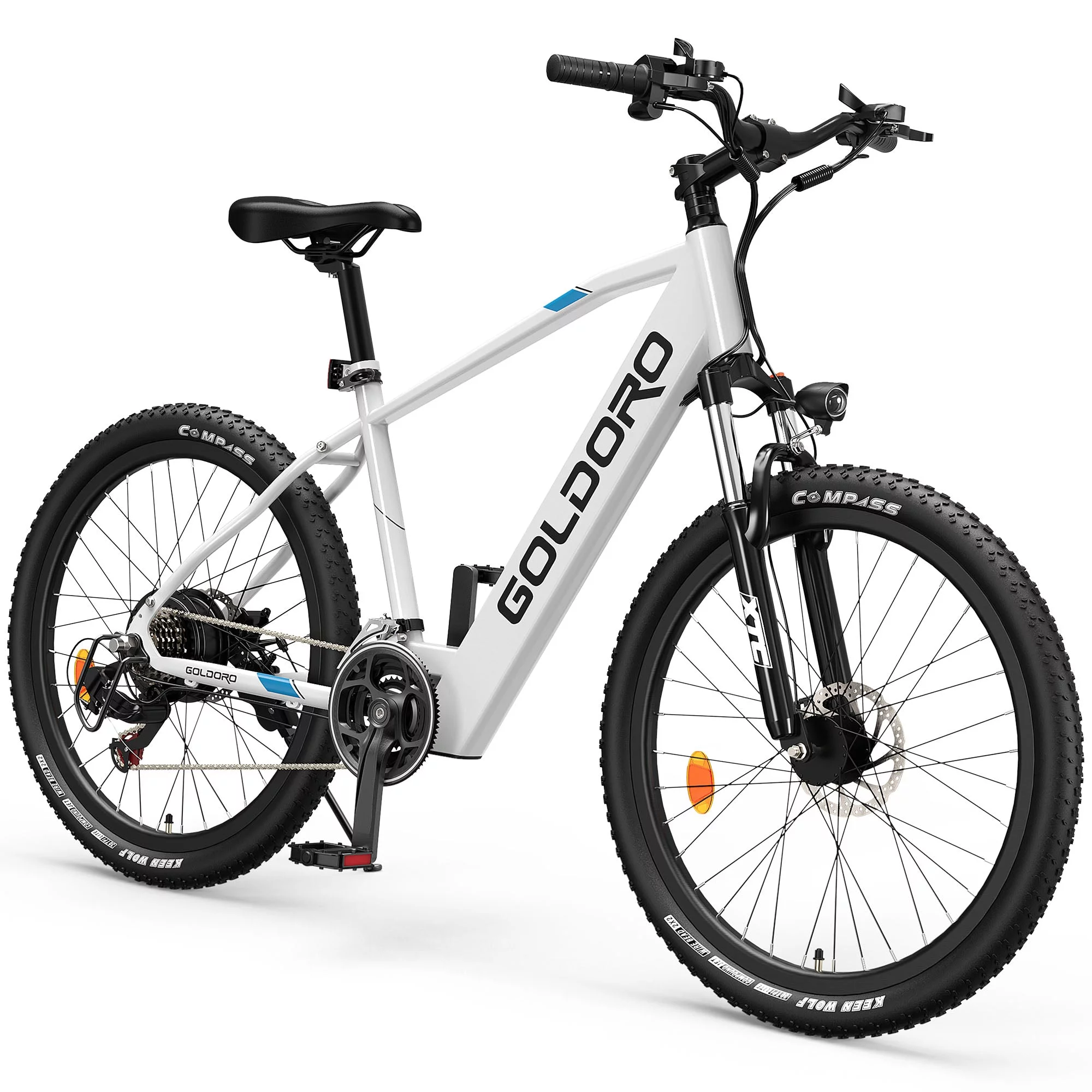 Goldoro Electric Bike 26" X7 Aluminum Alloy Mountain Bike for Adults 250W/36V, Max 18 mph, 21 Speed