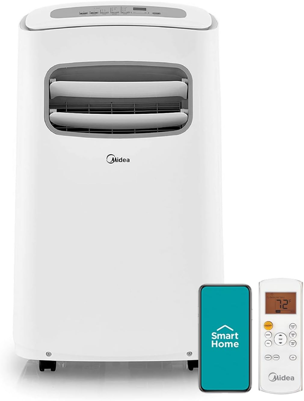 Midea 10,000 BTU U-Shaped Smart Inverter Window AC Bundle with 10,000 BTU Portable AC with Dehumidifier and Fan Modes