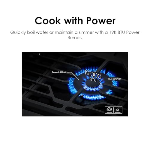 SAMSUNG 30" Built In Smart Gas Cooktop with Illuminated Knobs, 5 Burners