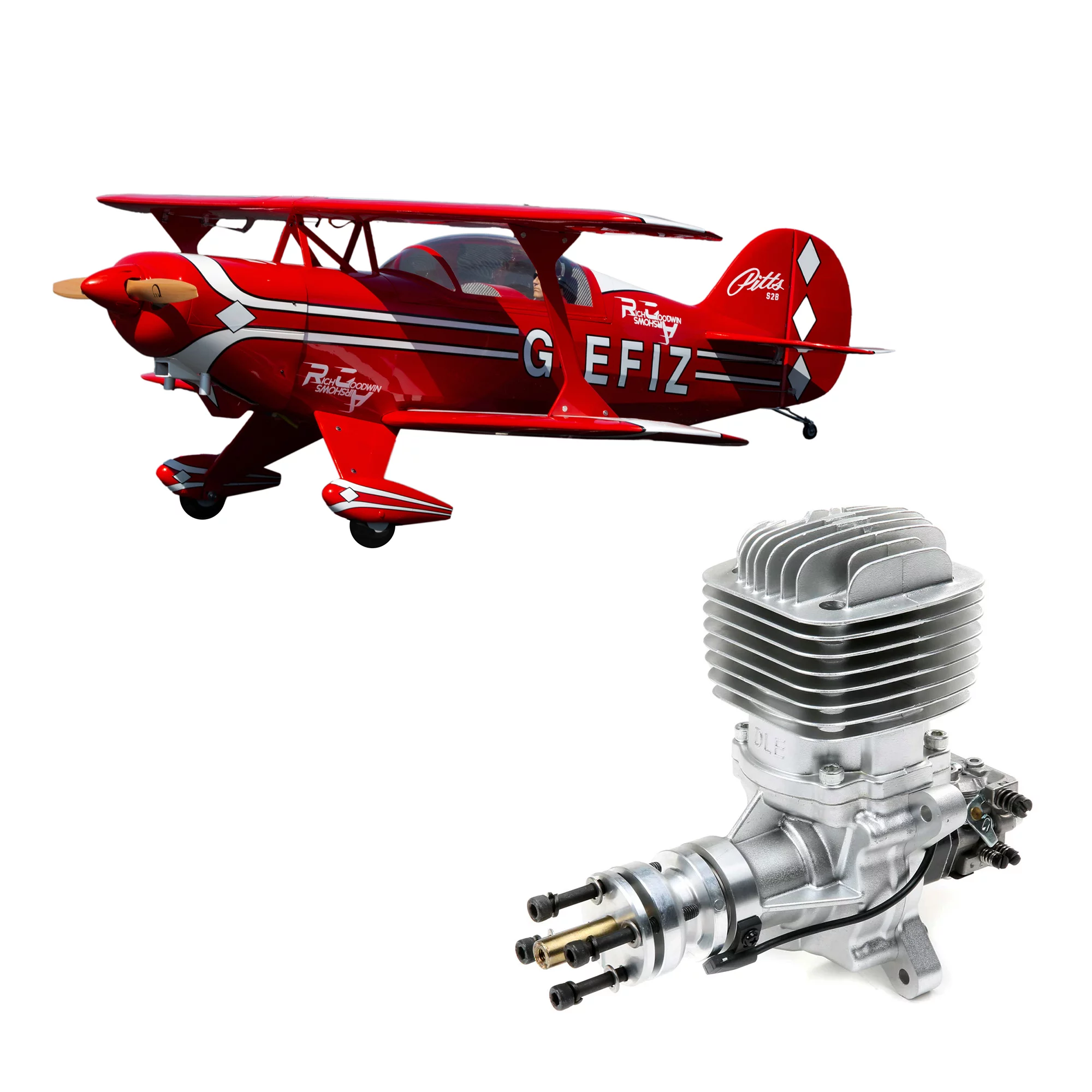 Hangar 9 Hangar 9 Pitts S-2B 50-60cc w/ DLE61cc Gas Engine HAN2390CDLE61 Airplanes ARF Scale Glow/Gas - Curated Treasures Market