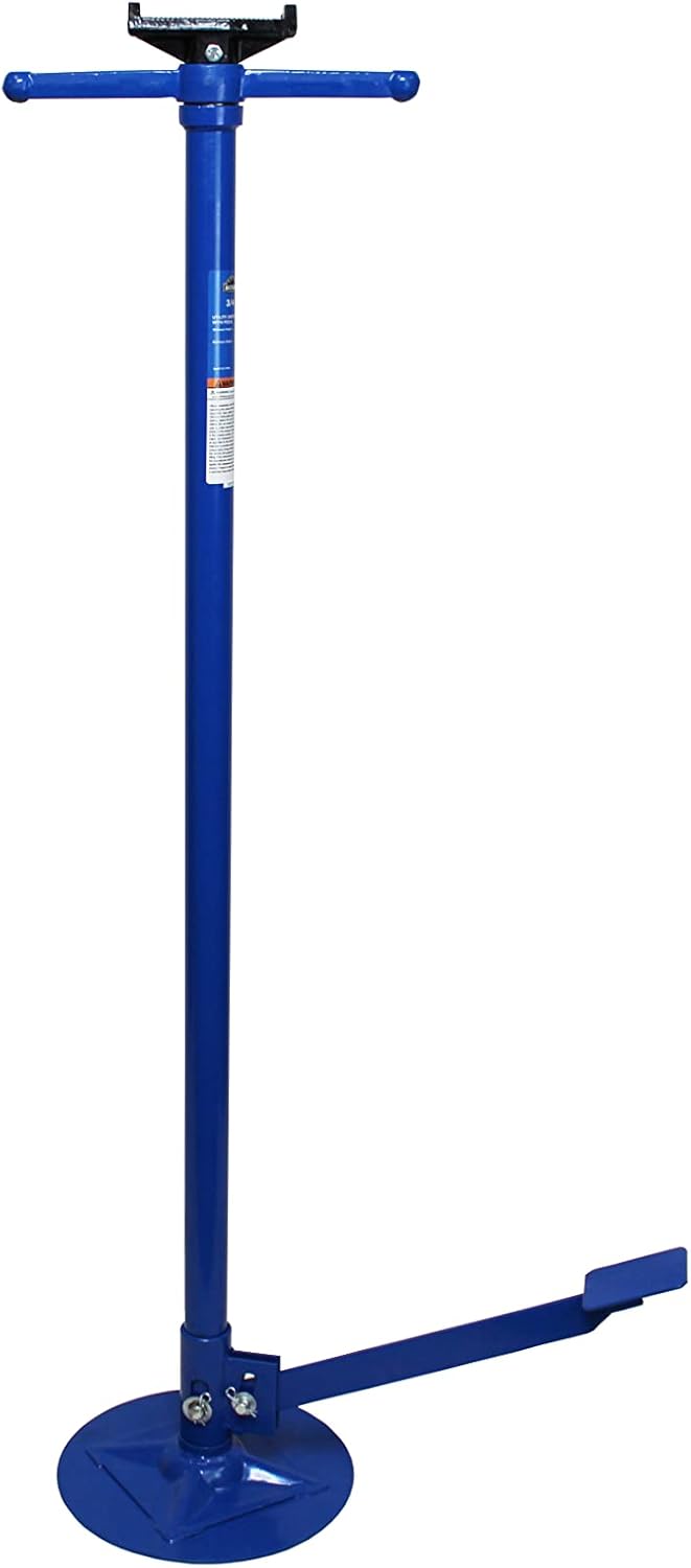 K Tool International Mountain 3/4 Ton Capacity Utility Underhoist Stand with Pedal; Sturdy Large Base, Heavy Duty Steel, 1,500 Lb. Lift Capacity; MTN50754A