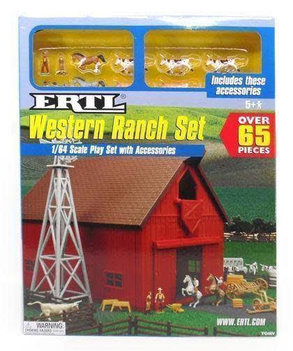 Ertl ERT12278 Farm Country Western Ranch Over 1-64 Scale Ertl Farm Country Playset - 65 Piece